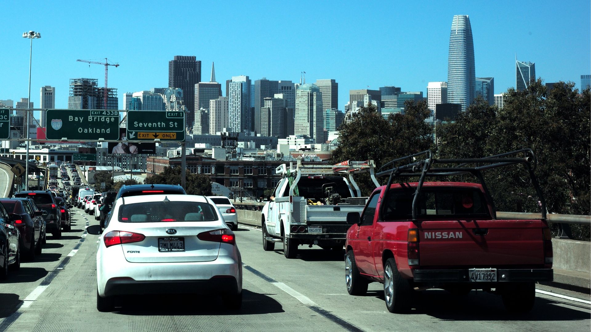 Image of a traffic jam near San Francisco
