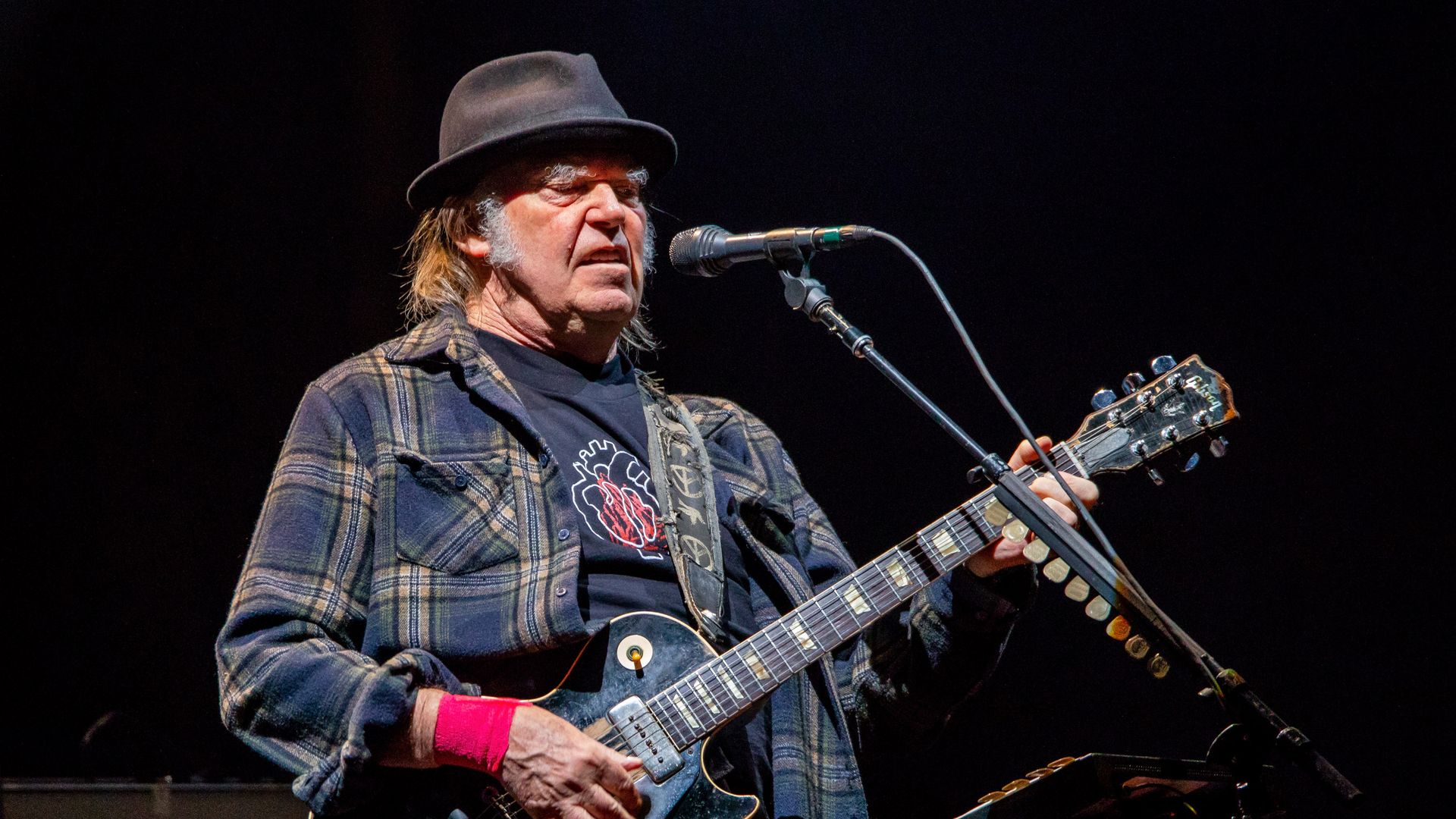 Neil Young performing