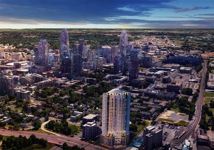 37-story uptown condo apartment tower skyline