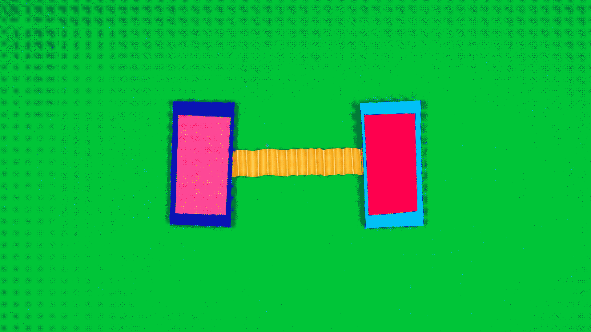 Illustration of two phones poking each other