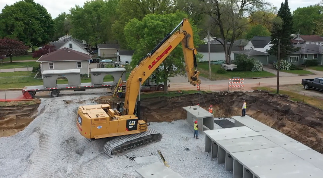 A photo of parking lots at Highland Park Community Church.