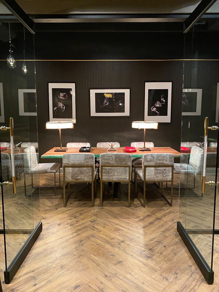 The Vintage Cigar and Whiskey Bar members lounge conference room
