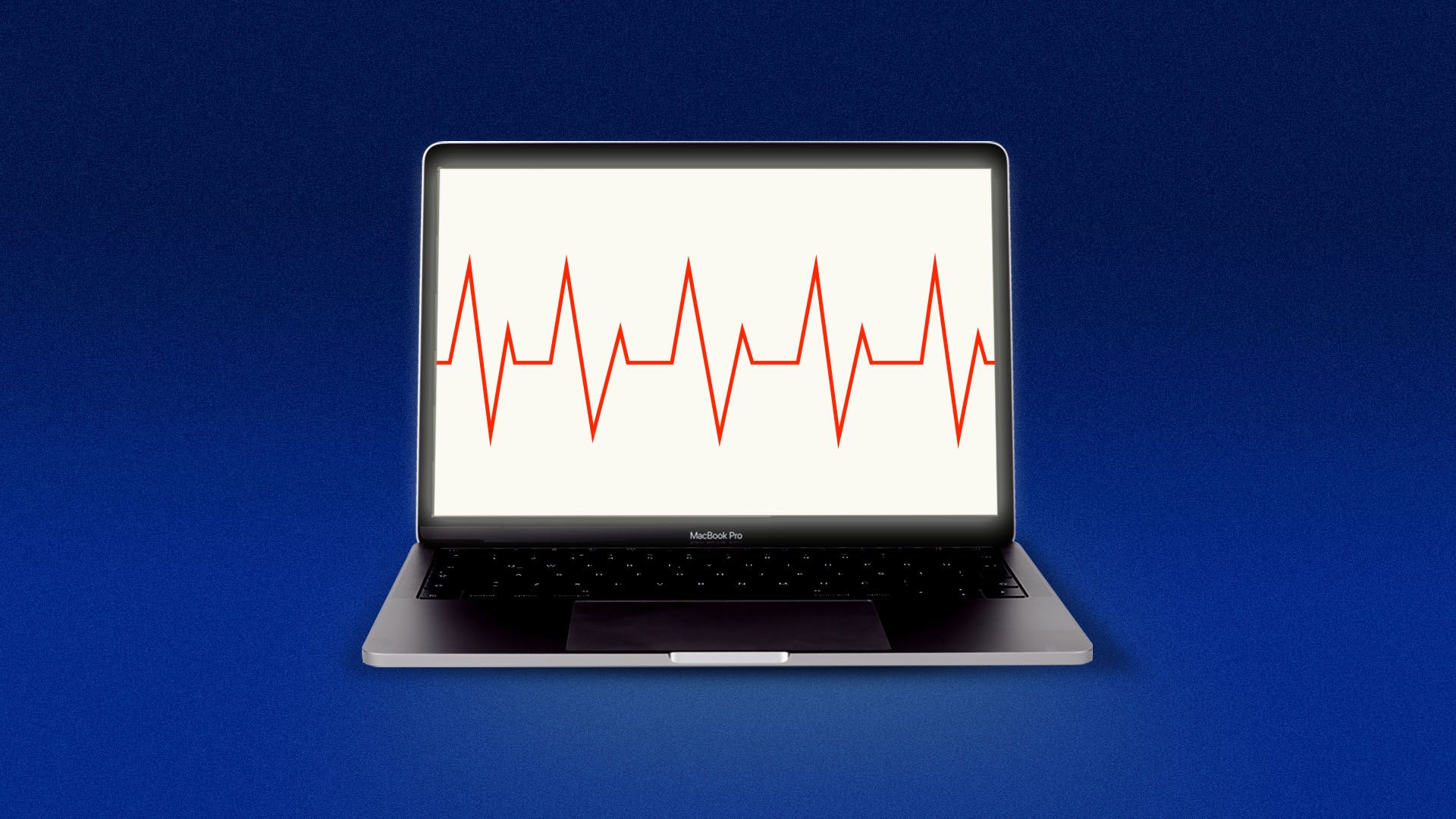 Illustration of an EKG monitor on a laptop screen