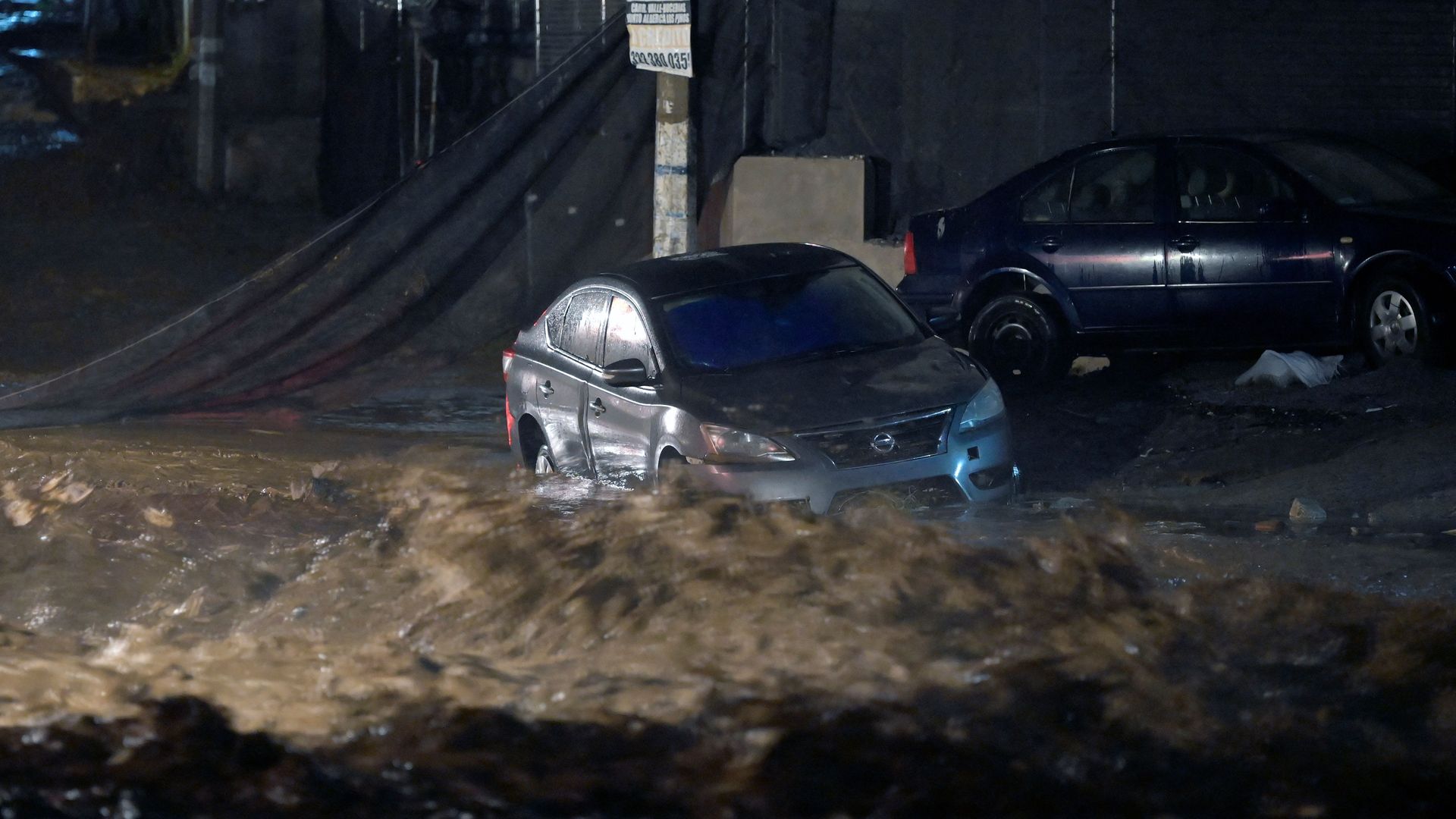 A flooded street during the arrival of Hurricane Roslyn, in Puerto Vallarta, Mexico, taken on Oct. 23.