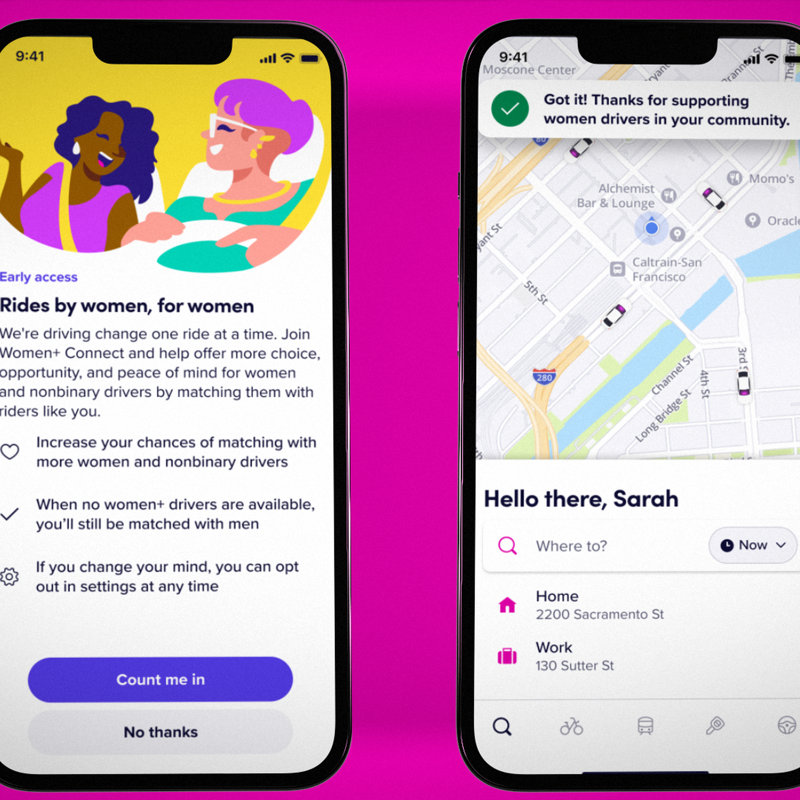 Lyft's new feature connects women and nonbinary drivers and passengers