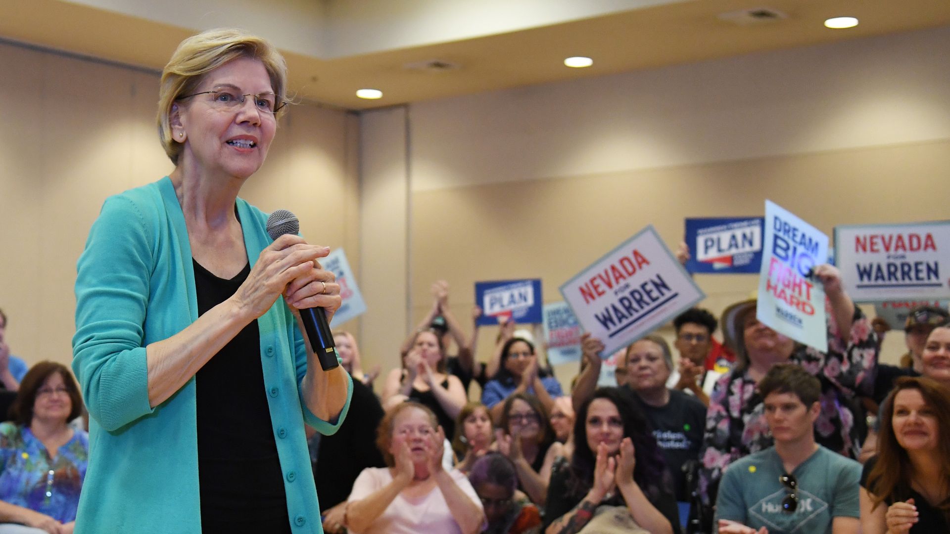 Sen. Elizabeth Warren at a campaign event in Nevada