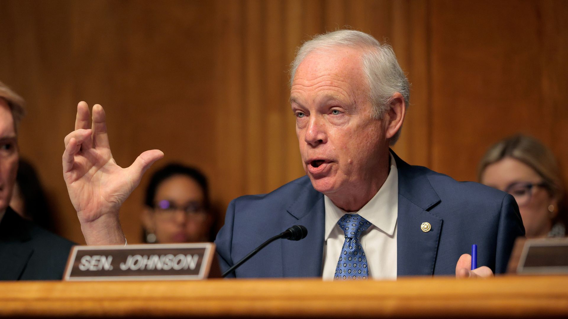 Sen. Ron Johnson speaks during a Capitol Hill hearing on Feb. 12.