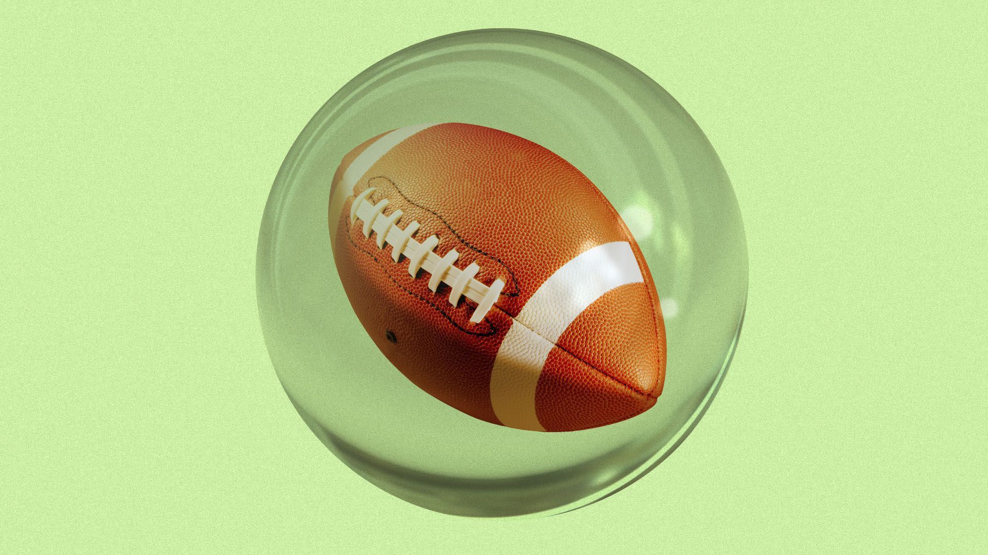 An illustration of a football inside a bubble
