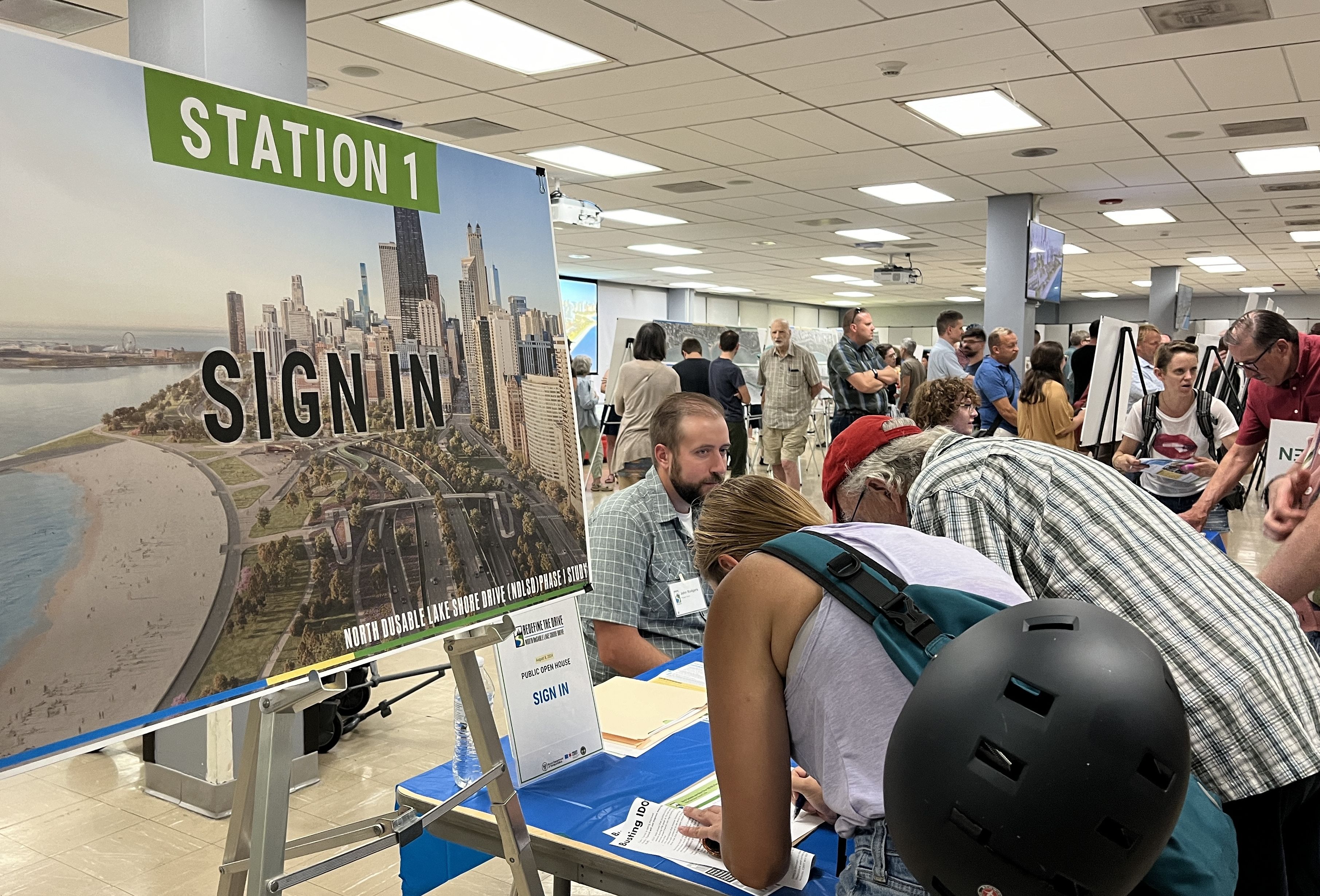 people at a city open house 