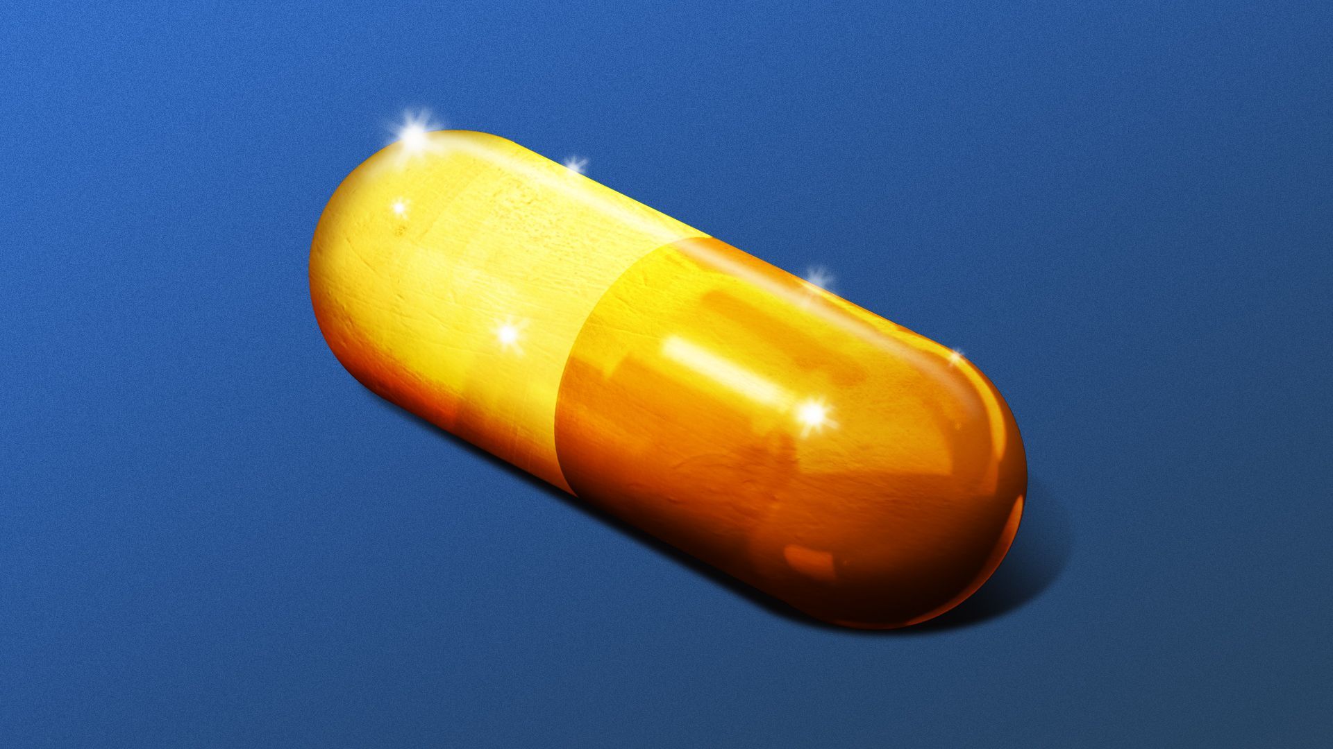 Illustration of a solid gold pill