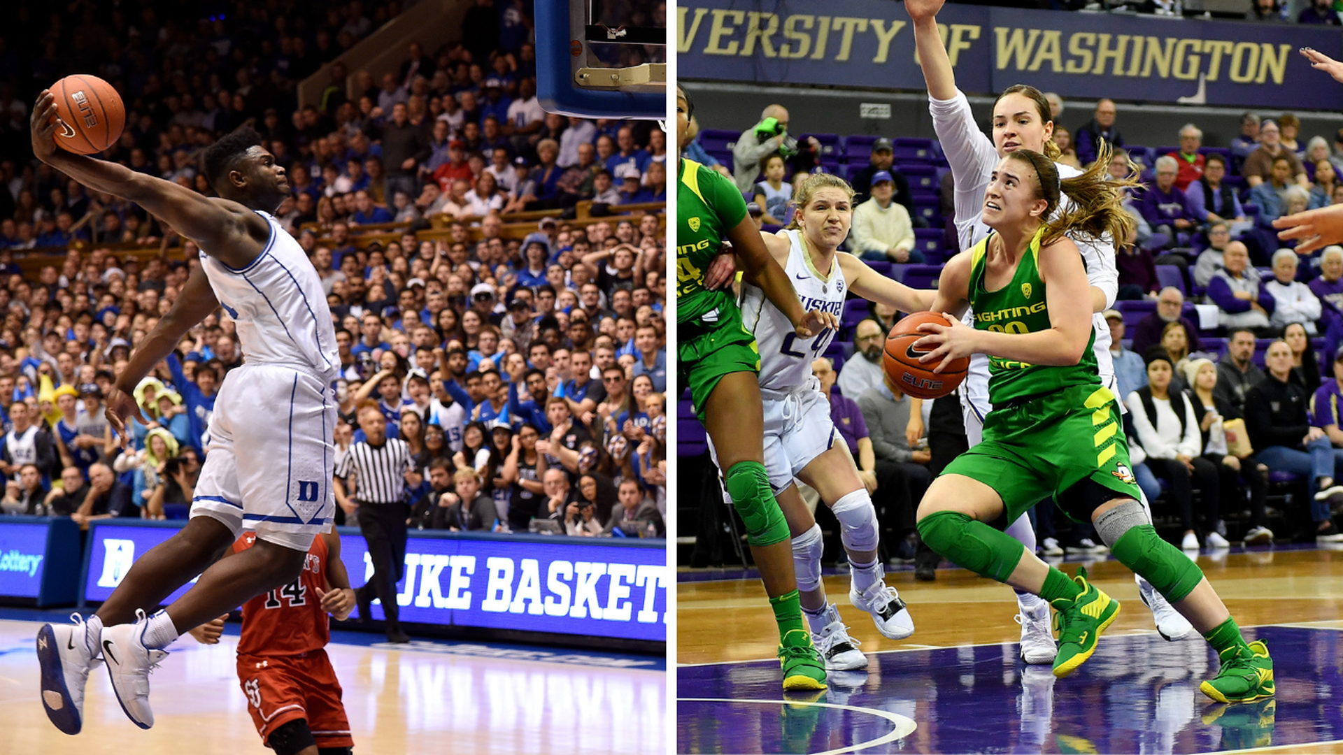 Duke's Zion Williamson and Oregon's Sabrina Ionescu