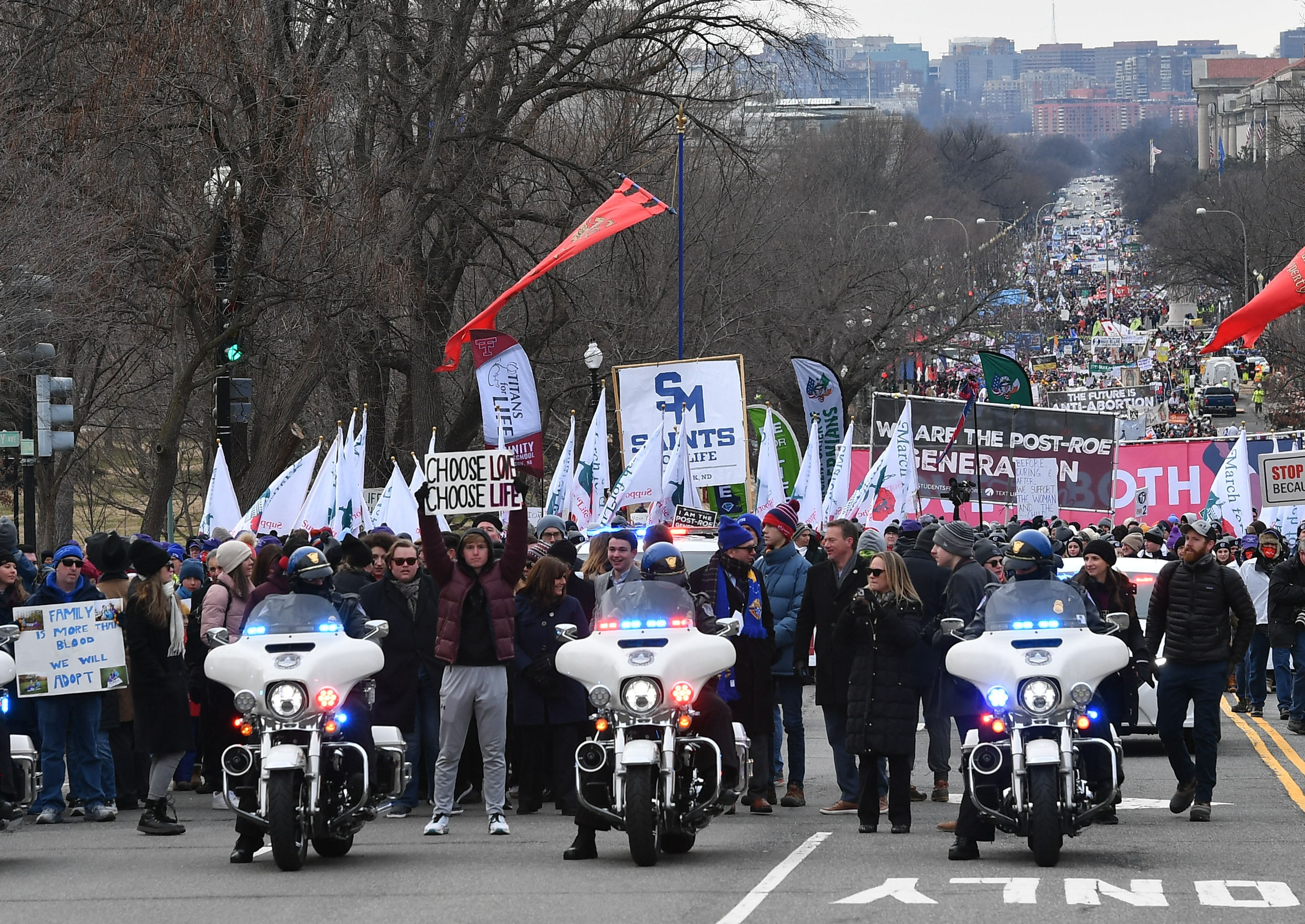Photo of police motorcades leading March for Life protesters down D.C. streets