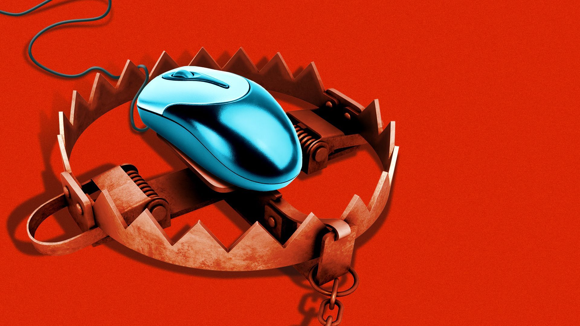 Illustration of a mouse in a bear trap