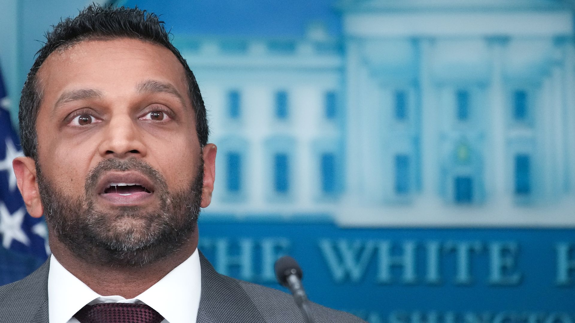 FBI Director Kash Patel delivers remarks during a press conference in the James S. Brady Press Briefing Room of the White House August 11, 2025 in Washington, DC.  Photo: Andrew Harnik/Getty Images