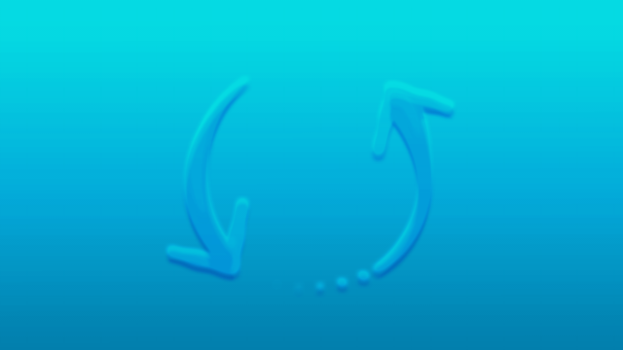 Animated illustration of two arrows made of water spinning counter-clockwise around in a circle.