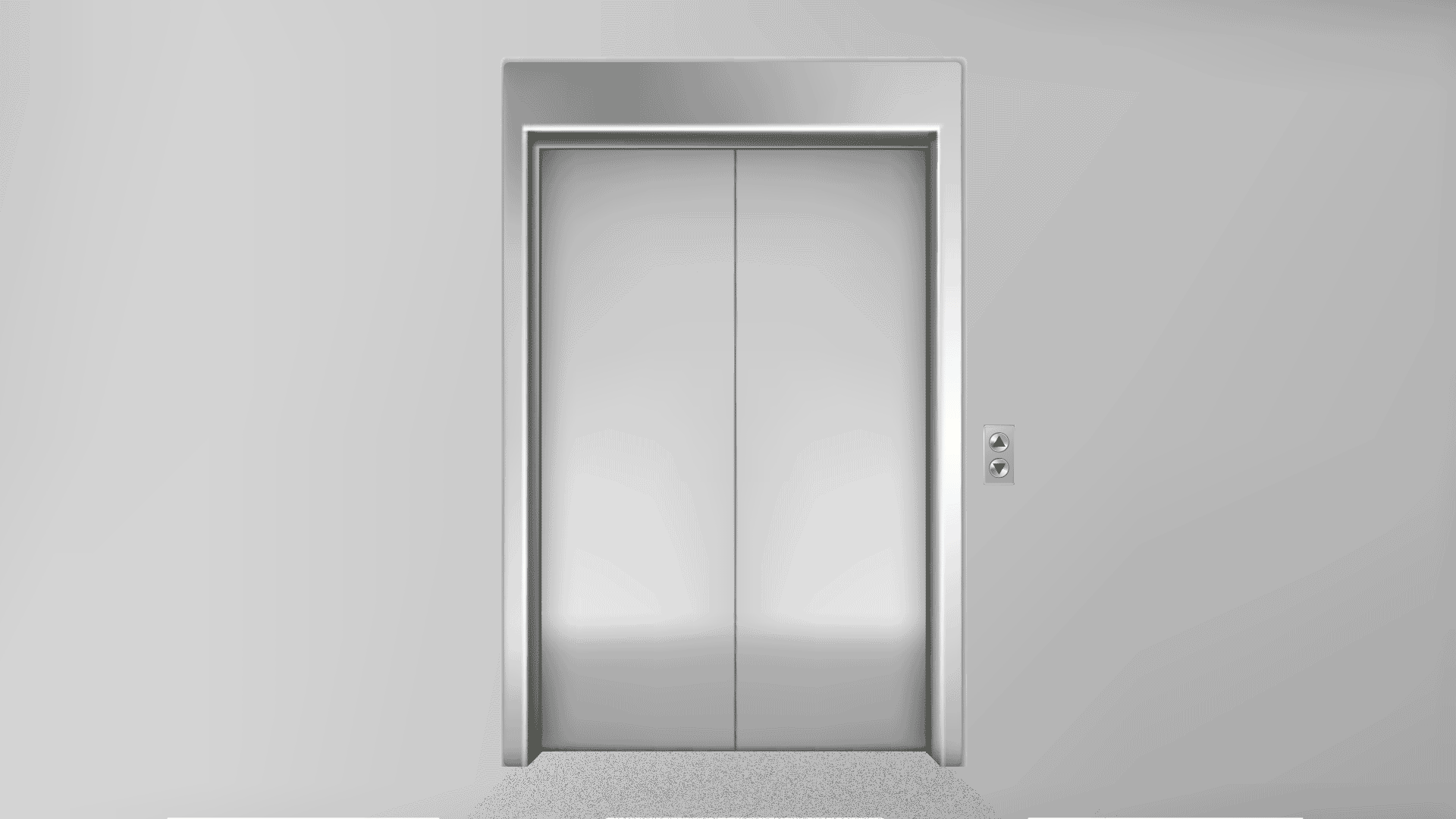 Animated illustration of an elevator door opening revealing a large pile of cash.