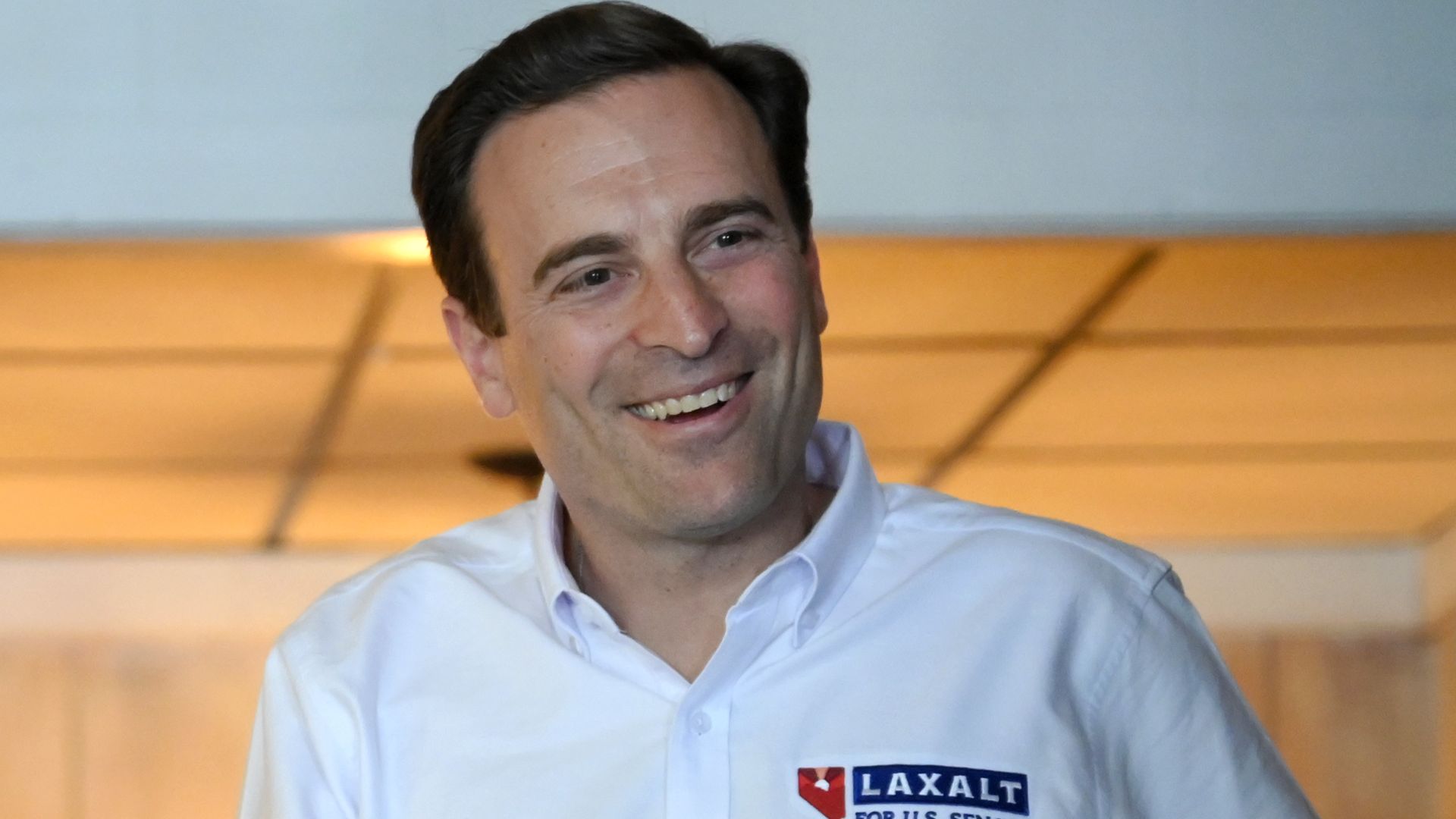 Nevada GOP Senate candidate Adam Laxalt speaks during a campaign event at Pirates Landing restaurant.