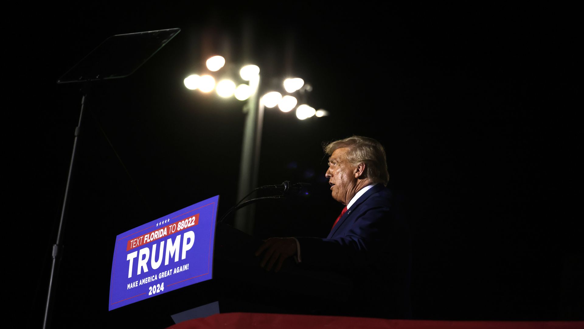 Former President Trump speaking in Hialeah, Florida, on Nov. 8.