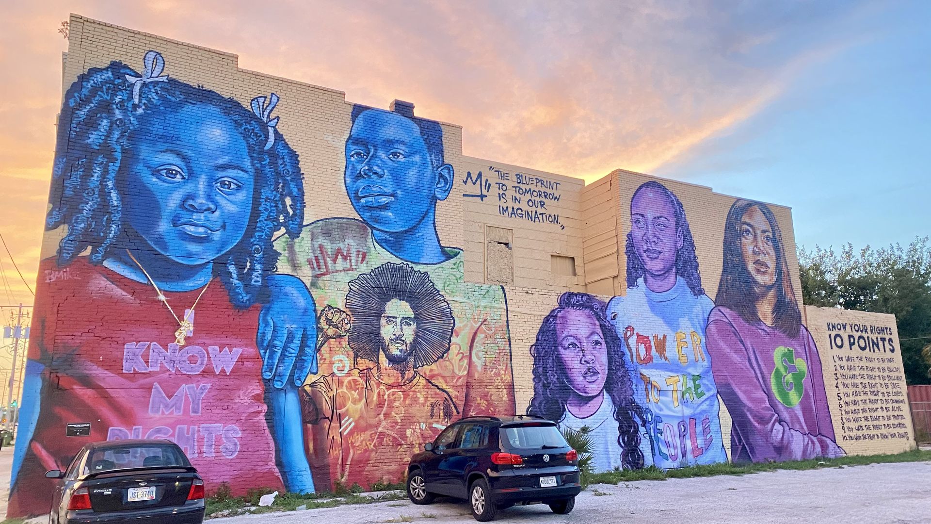 A mural on the side of a building in Tampa