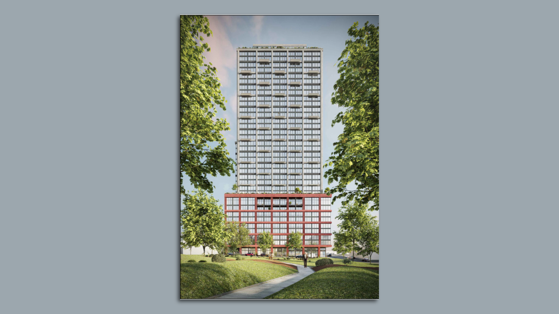 A rendering of a 36-story tower on Raleigh's Nash Square