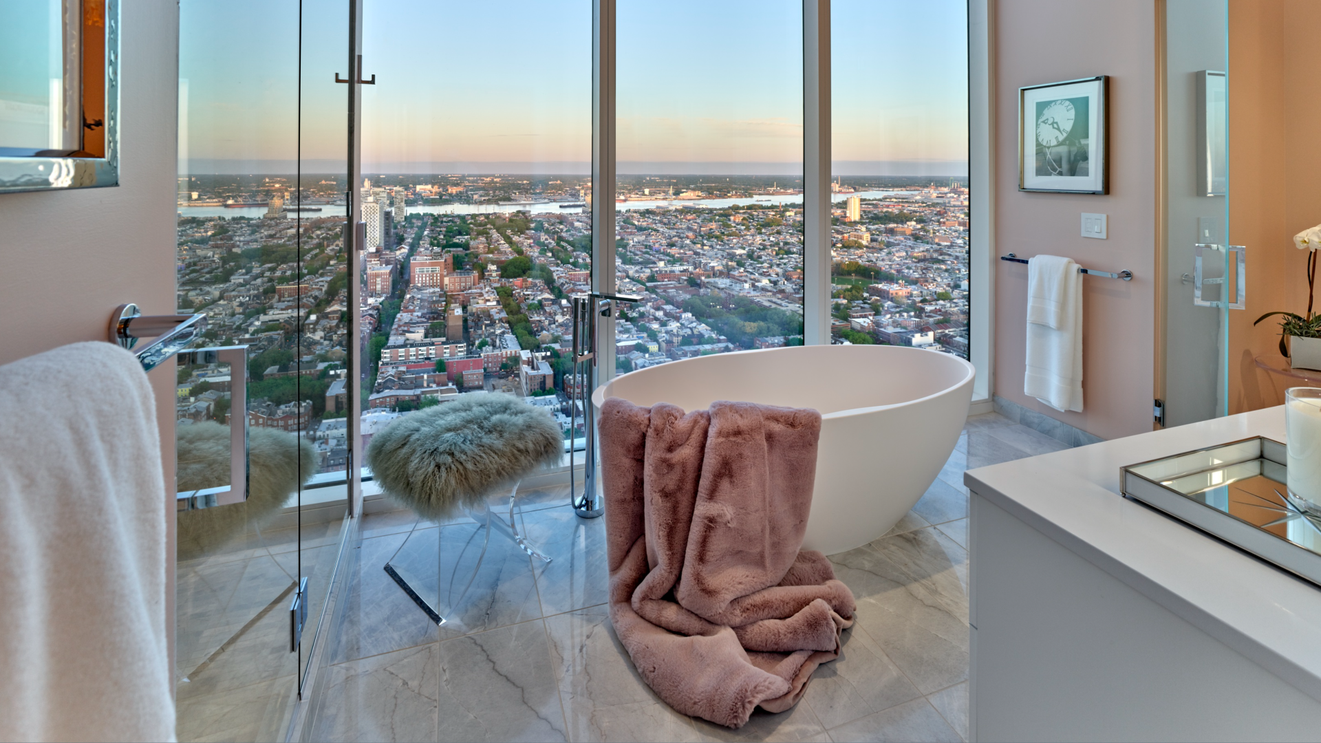 A look at one of the bathrooms inside a penthouse in Arthaus