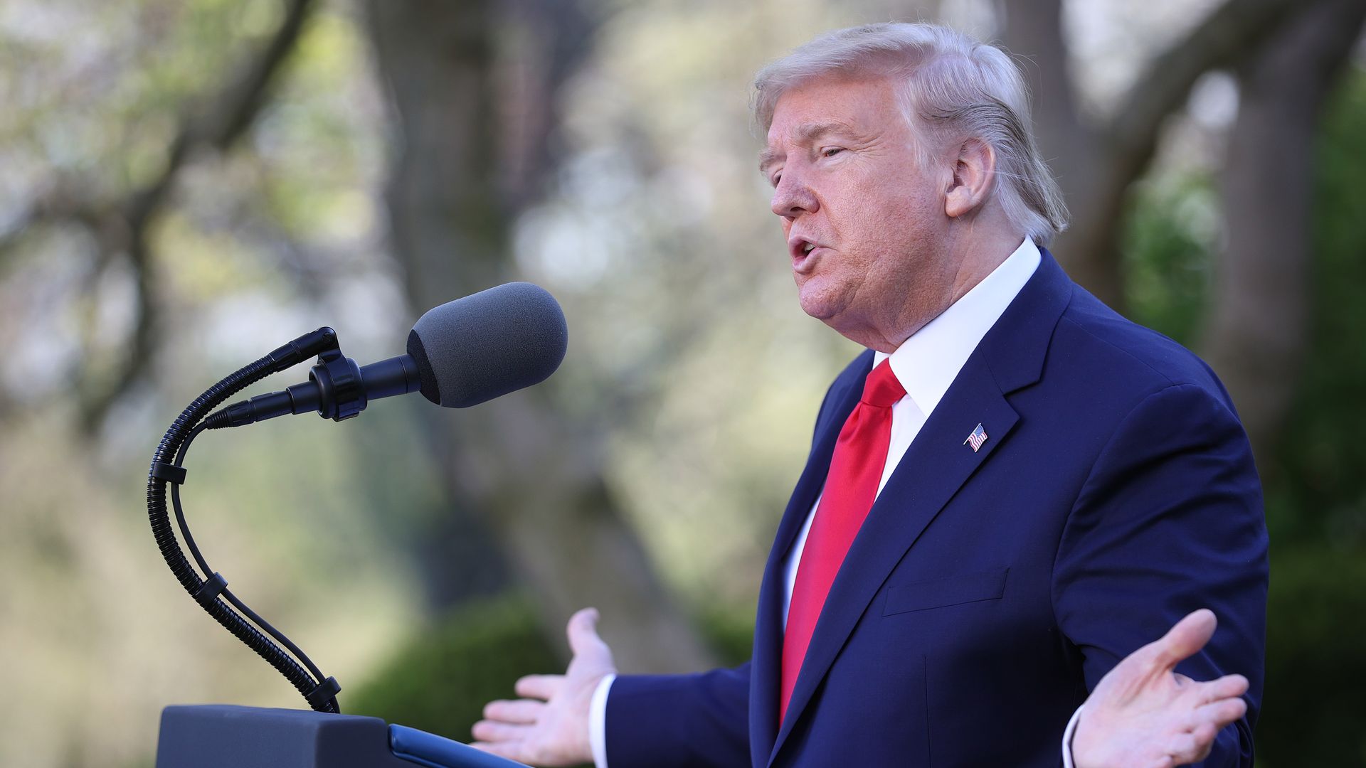 President Trump speaking in the Rose Garden