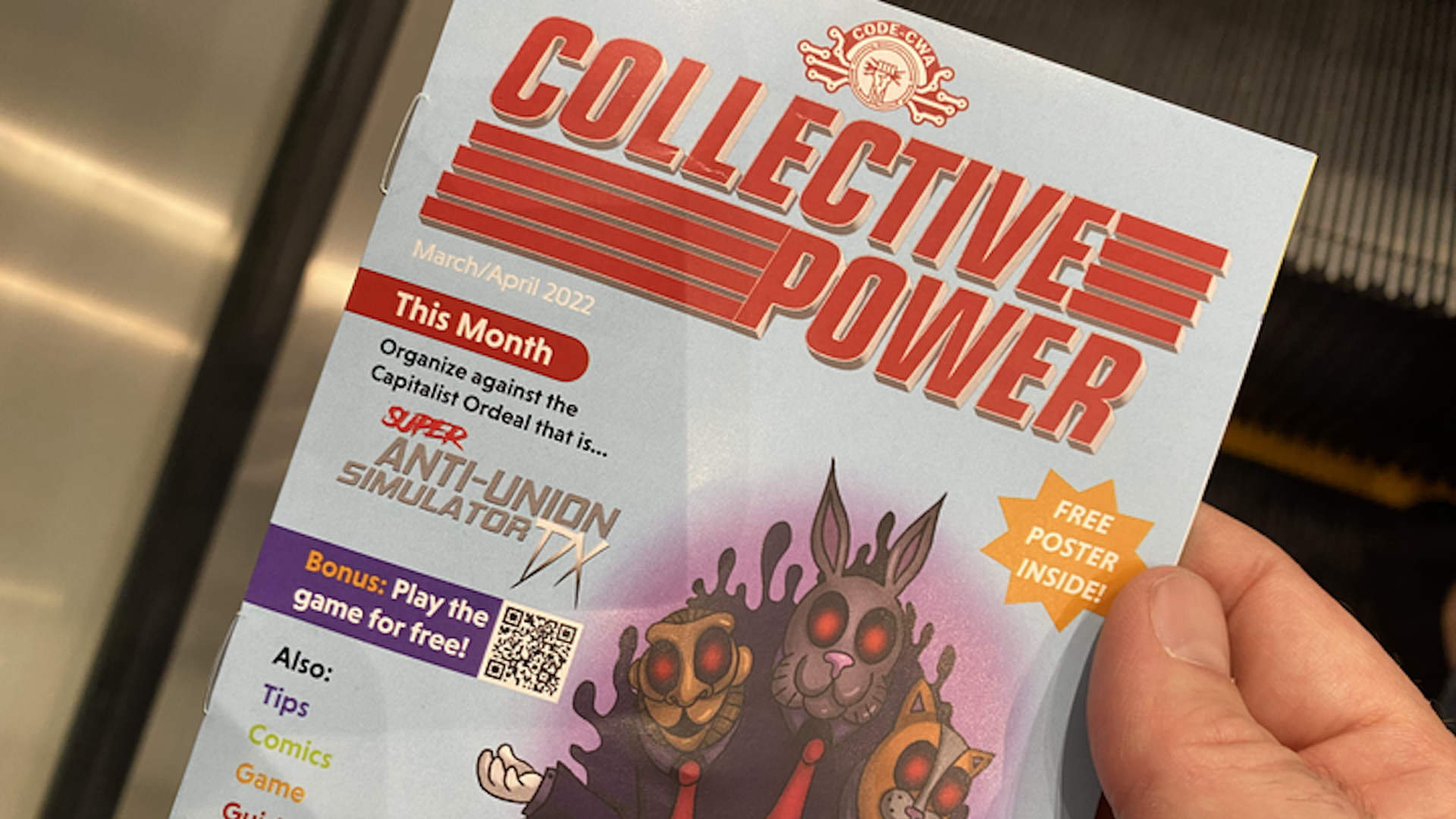 An image showing a magazine styled pamphlet that reads "Collective Power."