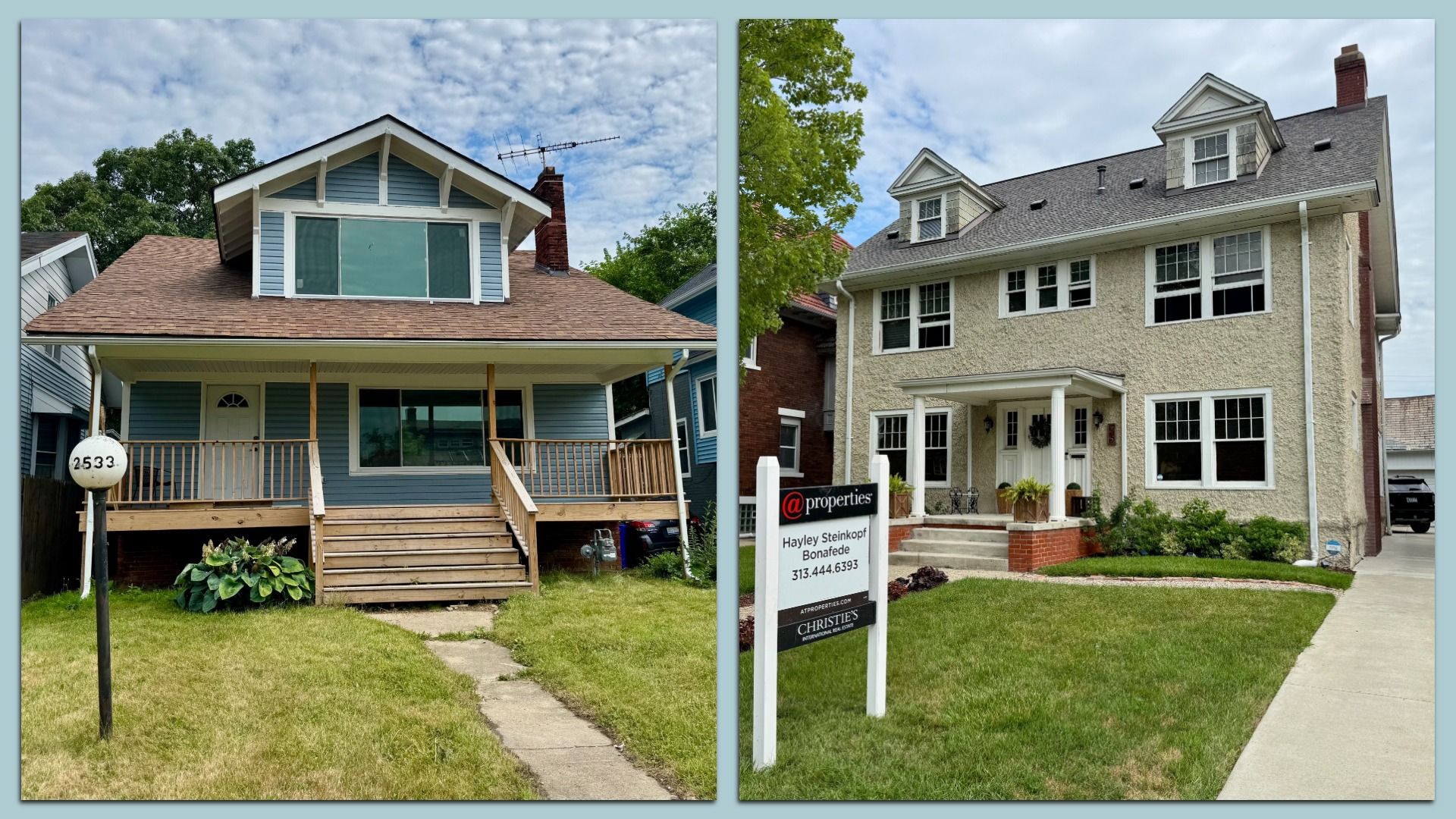 Two home styles in Detroit