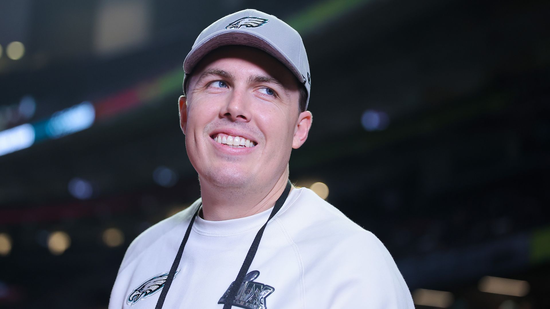 Photo shows Kellen Moore with a hat on.