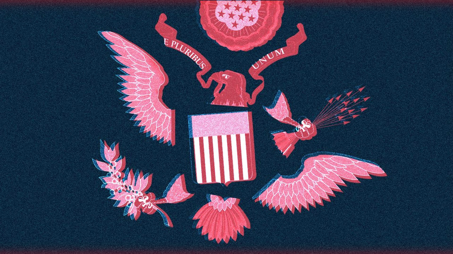 Illustration of a deconstructed Presidential seal