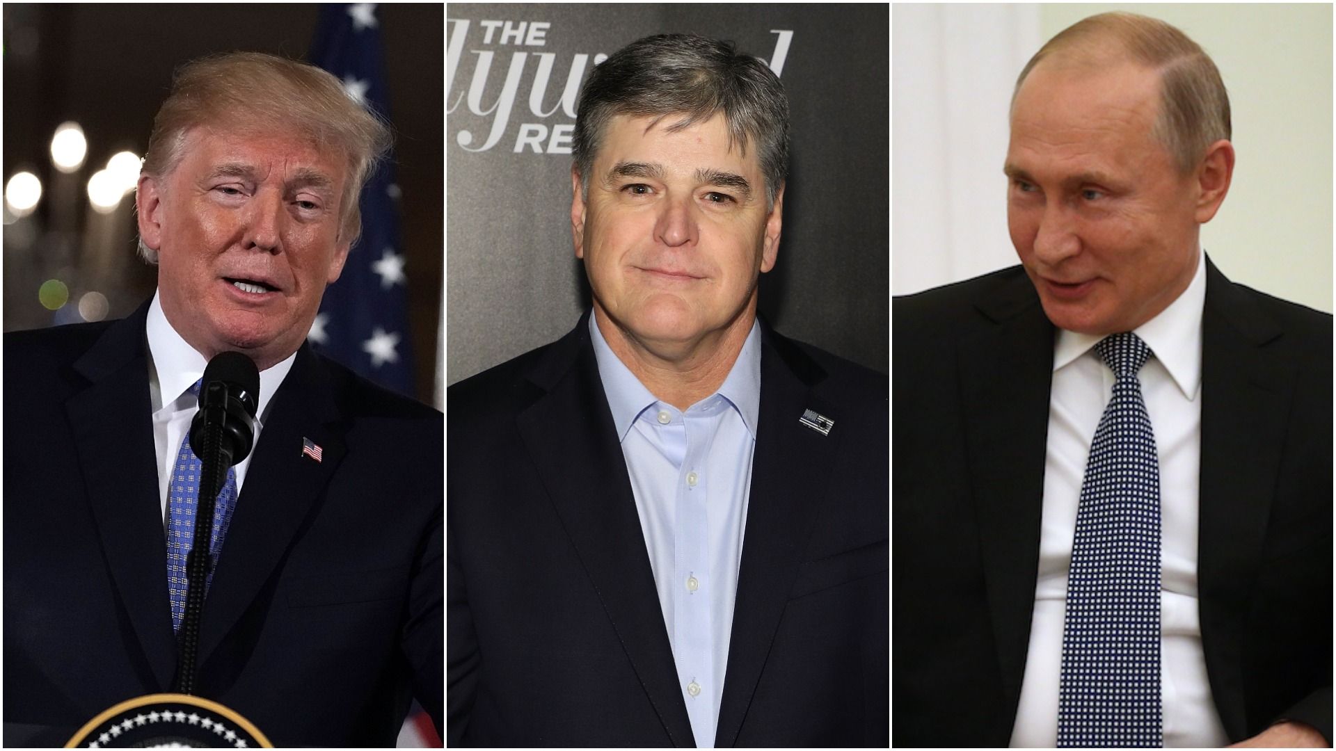 Photo collage of Trump, Hannity, Putin