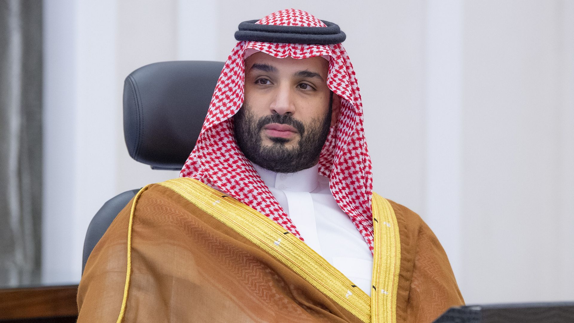 Saudi Crown Prince Mohammed bin Salman is seen during a meeting.
