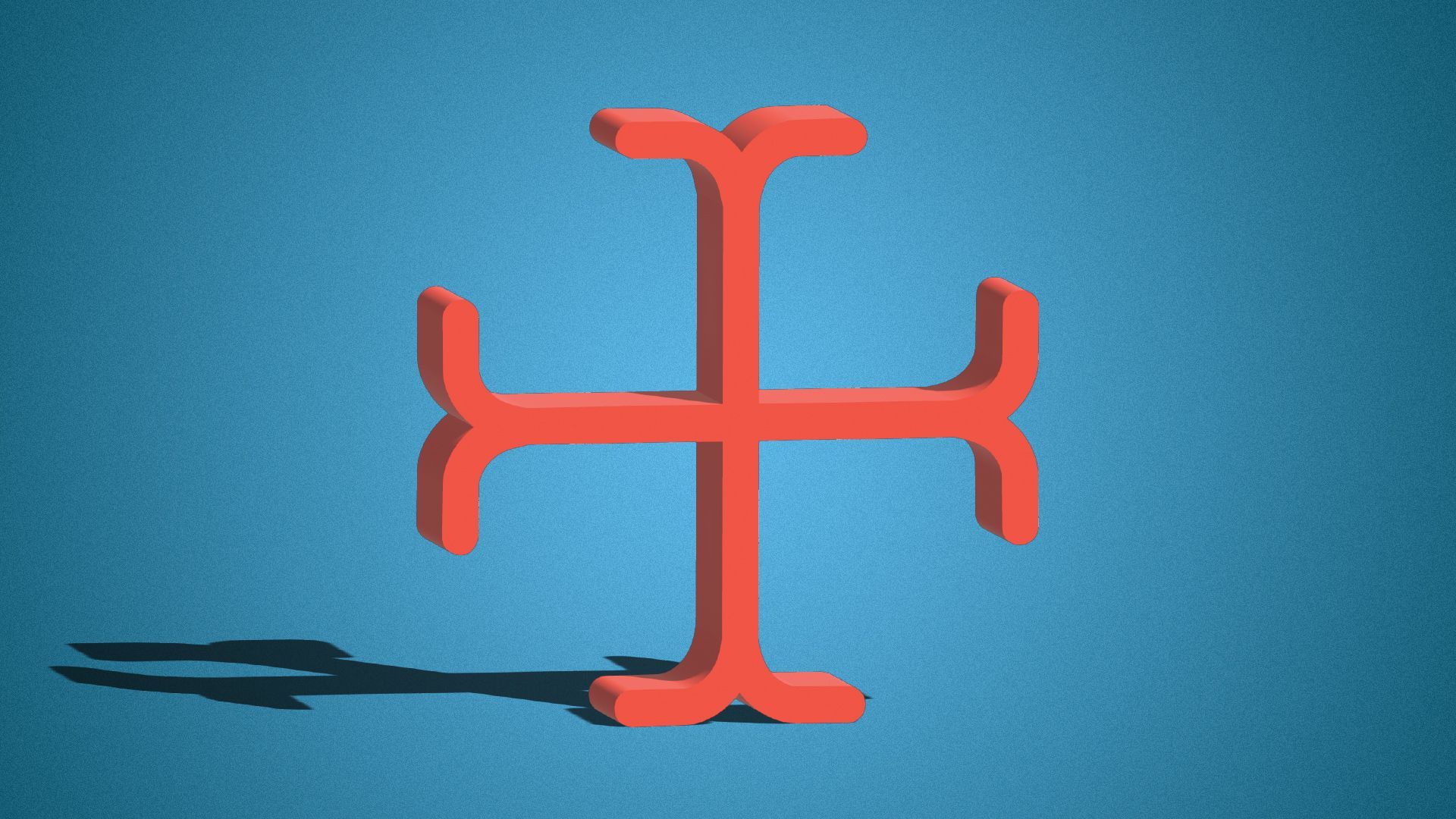 Illustration of text cursors laid over one another to form a 3D health plus.