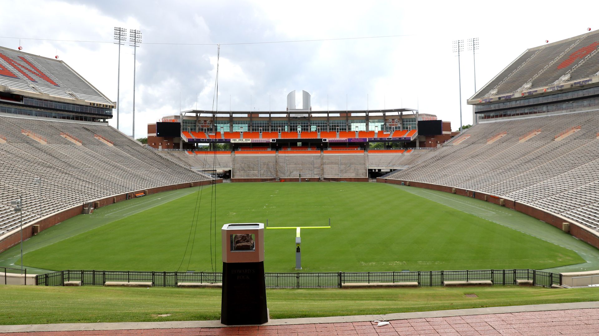 A view of Clemson Memorial Stadium on the campus of Clemson University