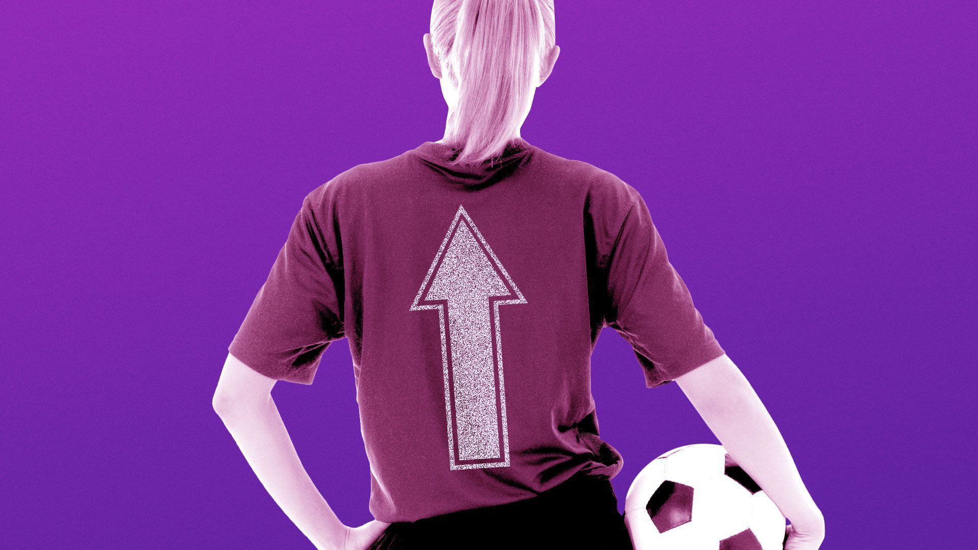 the back of a female soccer player