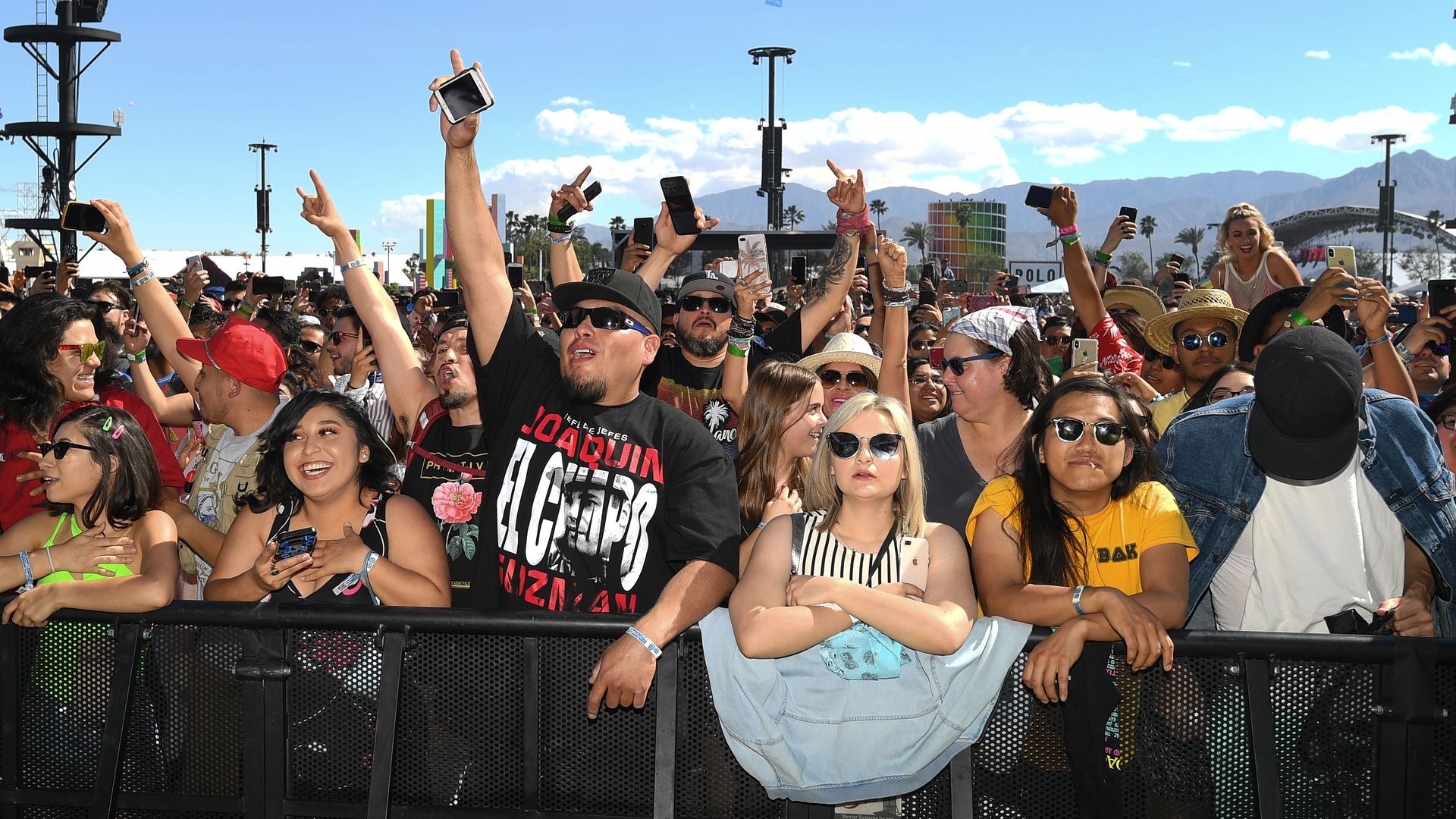 Fans attend the concert of Los Tucanes de Tijuana at Coachella Valley Music and Arts Festival on April 12