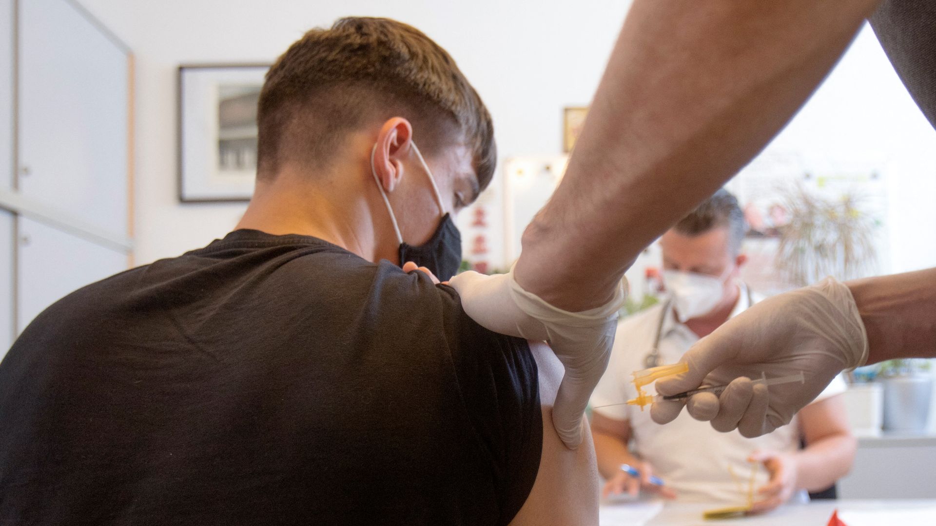 Picture of a person getting vaccinated