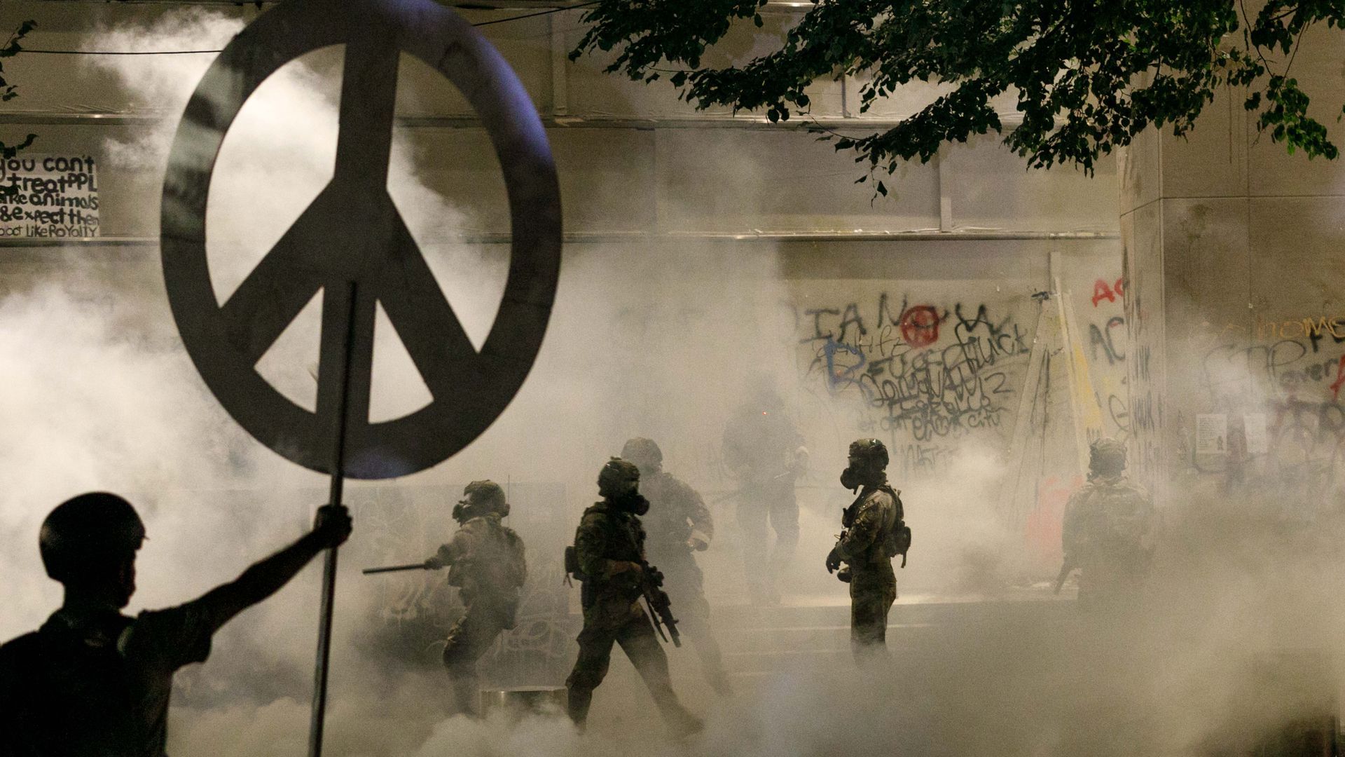 Law enforcement deploys tear gas