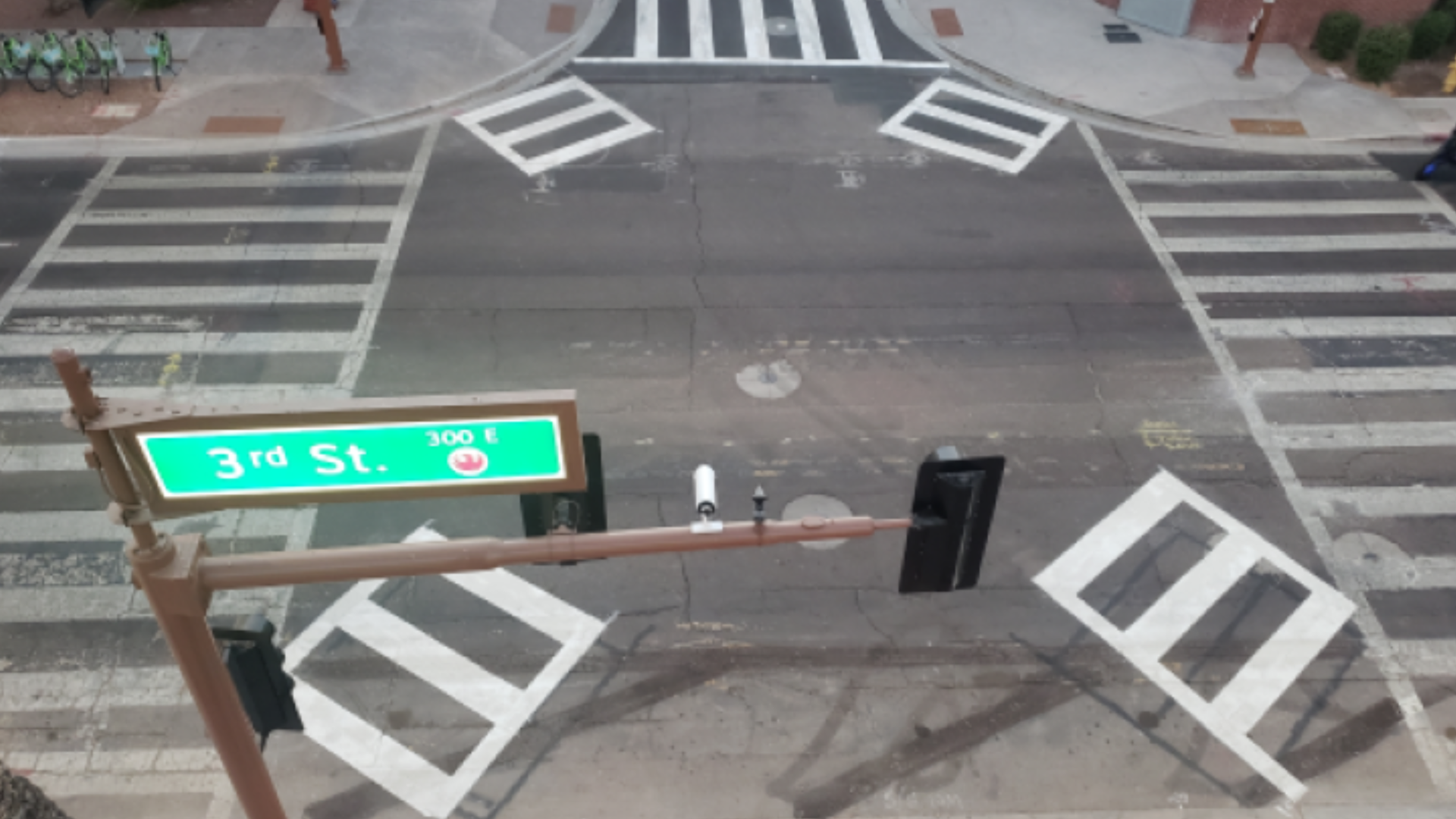 A scramble crosswalk.