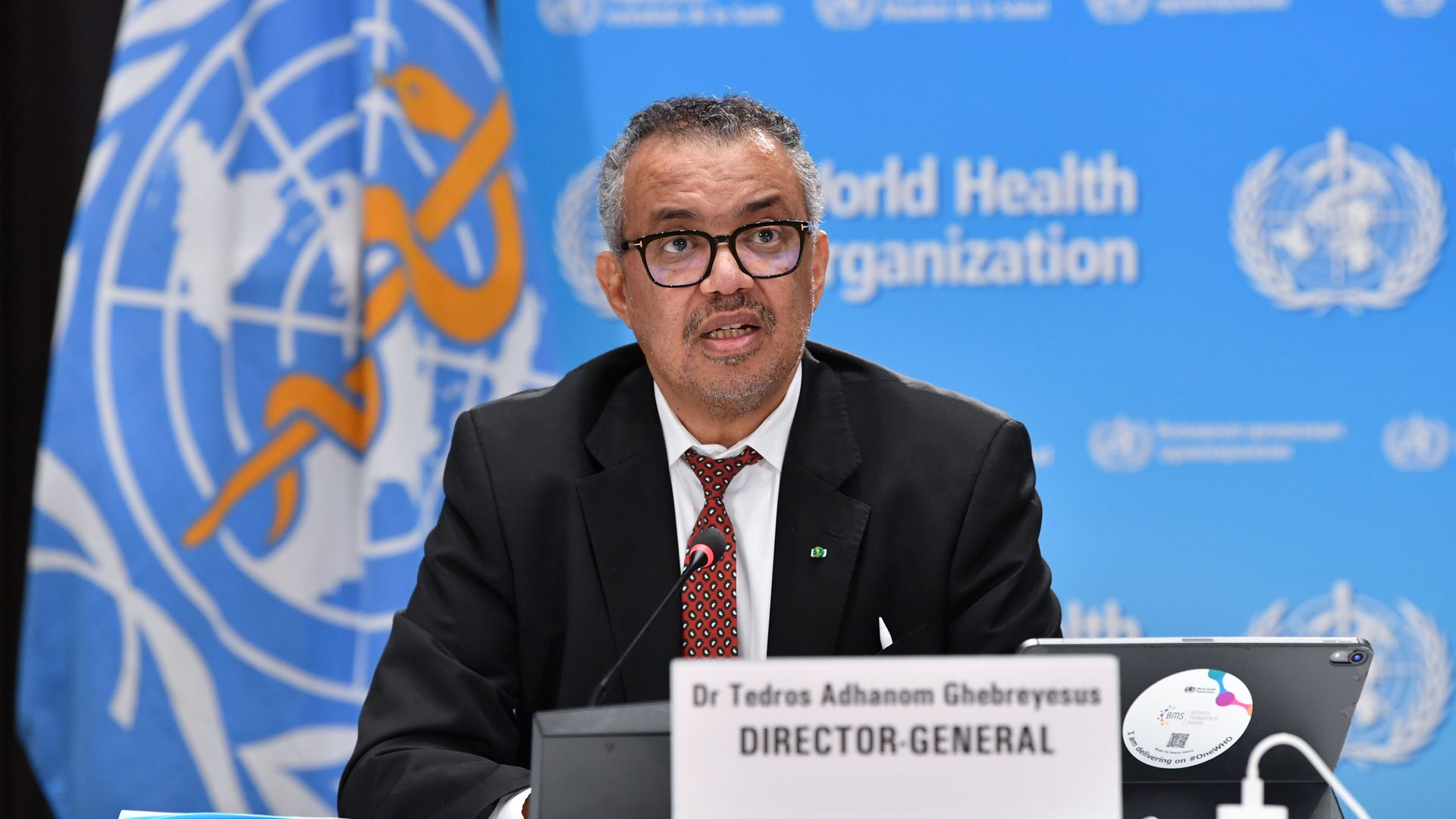 World Health Organization WHO Director General Tedros Adhanom Ghebreyesus speaks during a press briefing