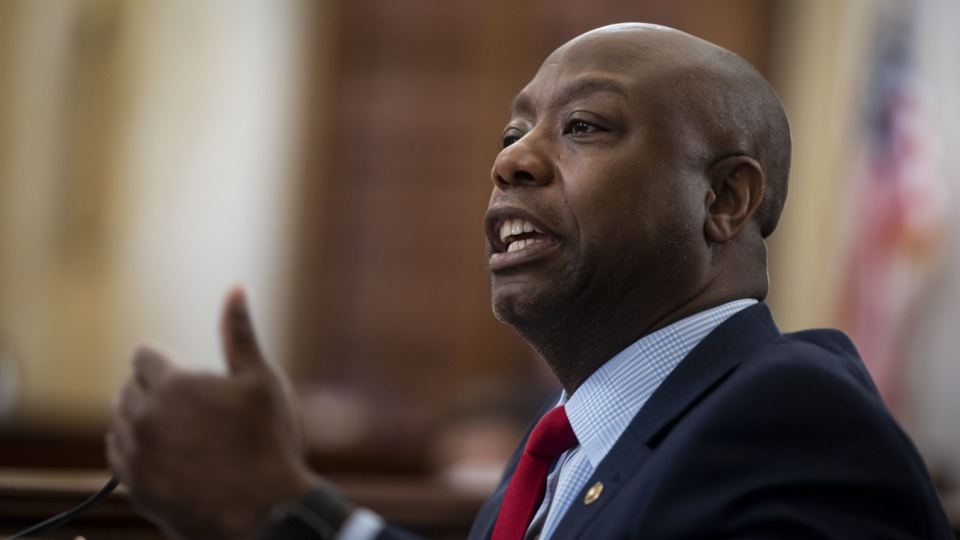 Sen. Tim Scott (R-SC) speaks at a Senate Small Business and Entrepreneurship Committee hearing on June 10