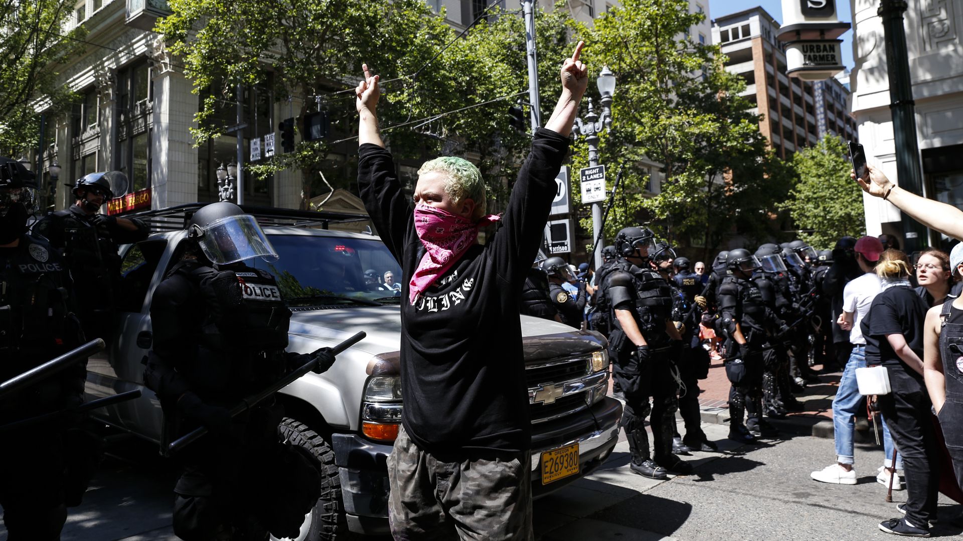 protestors in Oregon