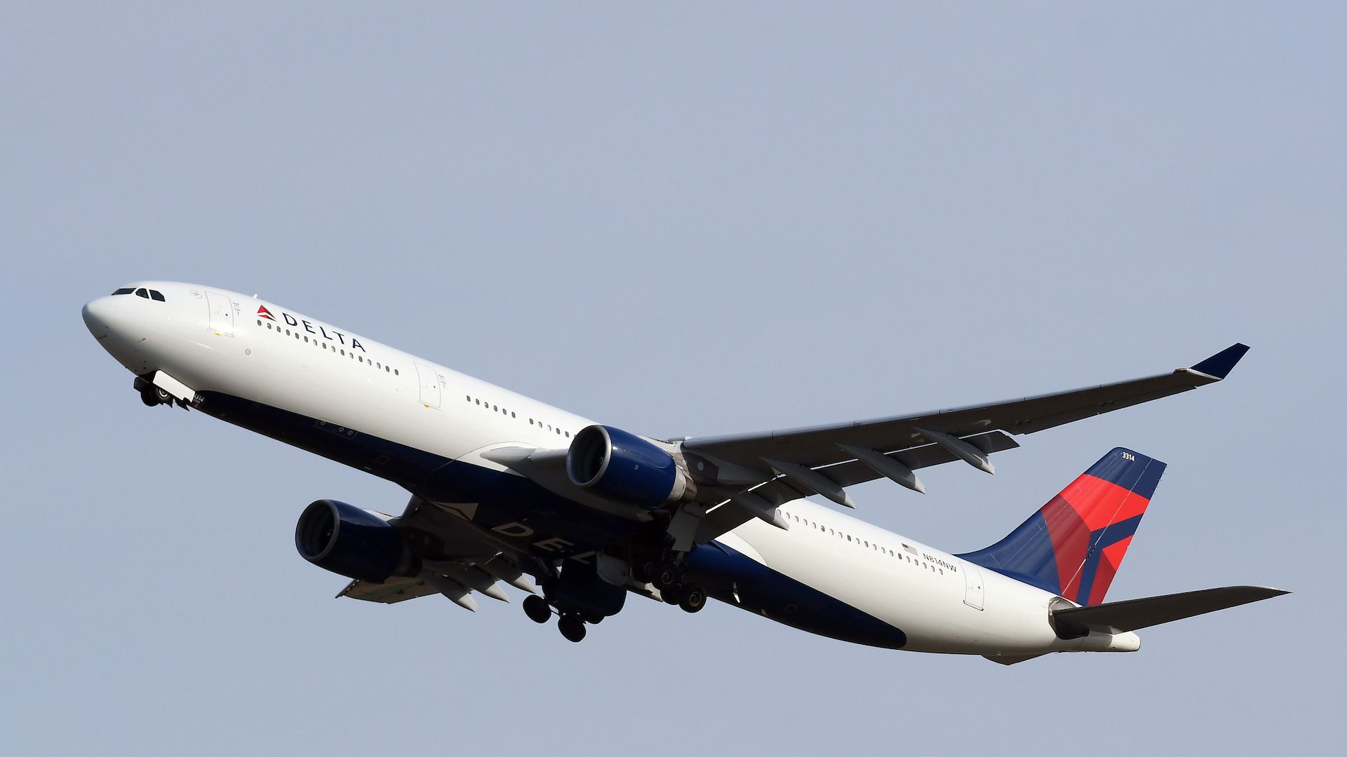 A Delta airplane in flight