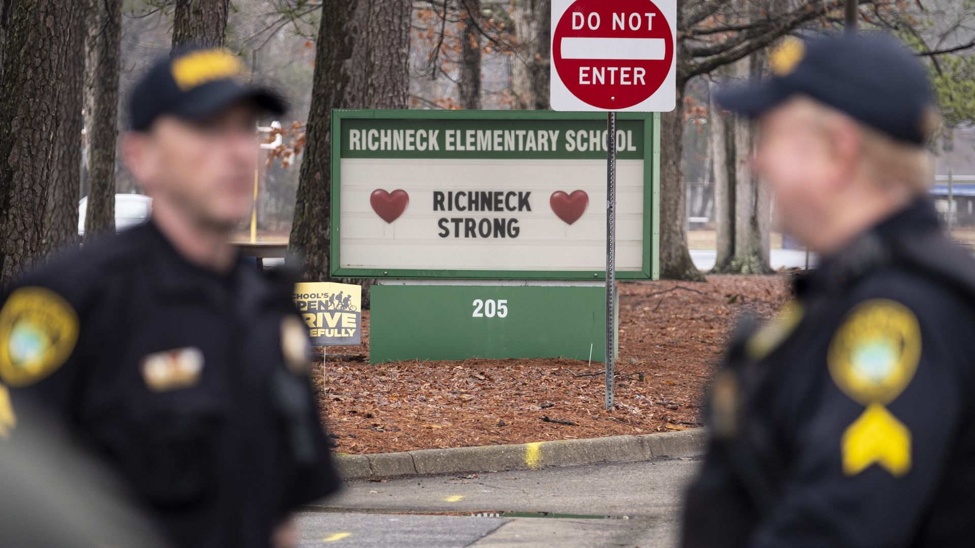 Students return to Richneck Elementary in Newport News, Virginia, on Monday, Jan. 30, 2023, for the first time since a 6-year-old shot teacher Abby Zwerner three weeks prior.