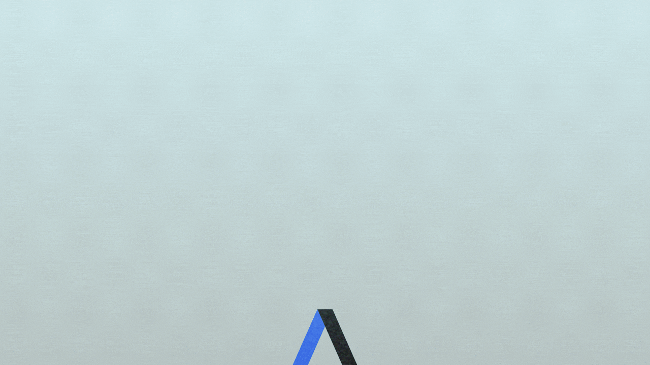 Animated illustration of a small Axios logo that grows and changes into an abstracted Pikes Peak.