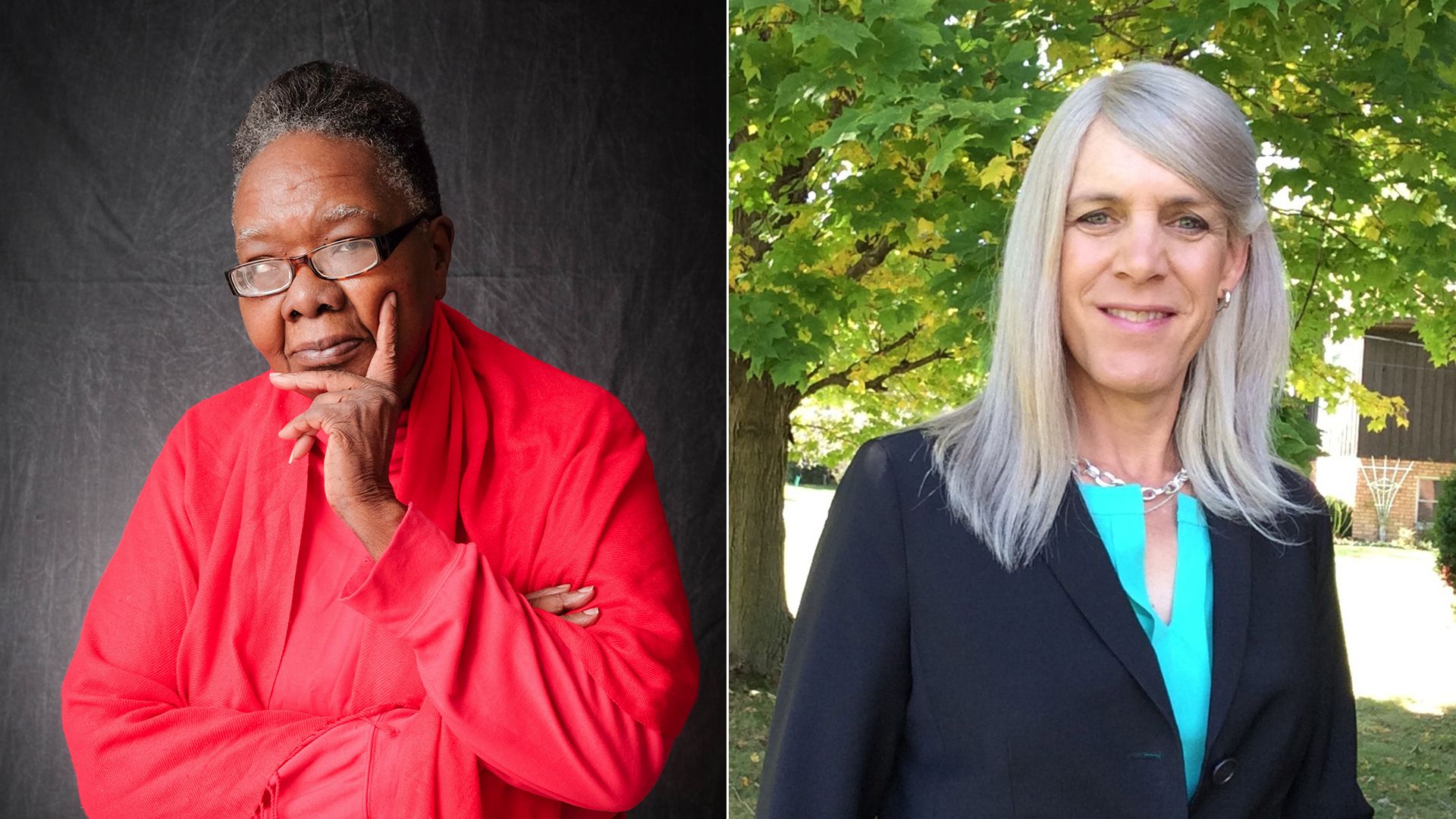 Photos of two women displayed side-by-side