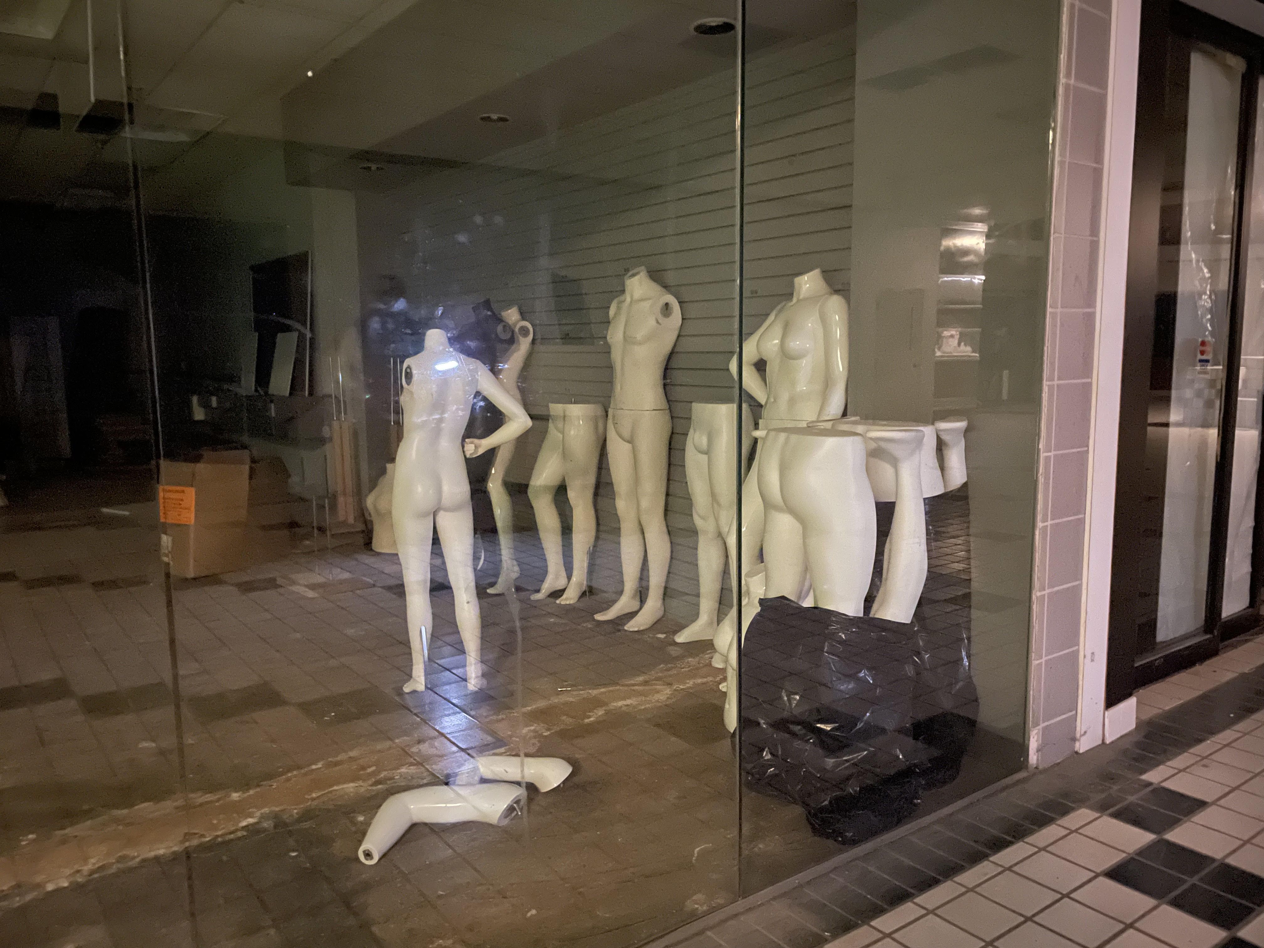 Mannequins in Merle Hay Mall's basement