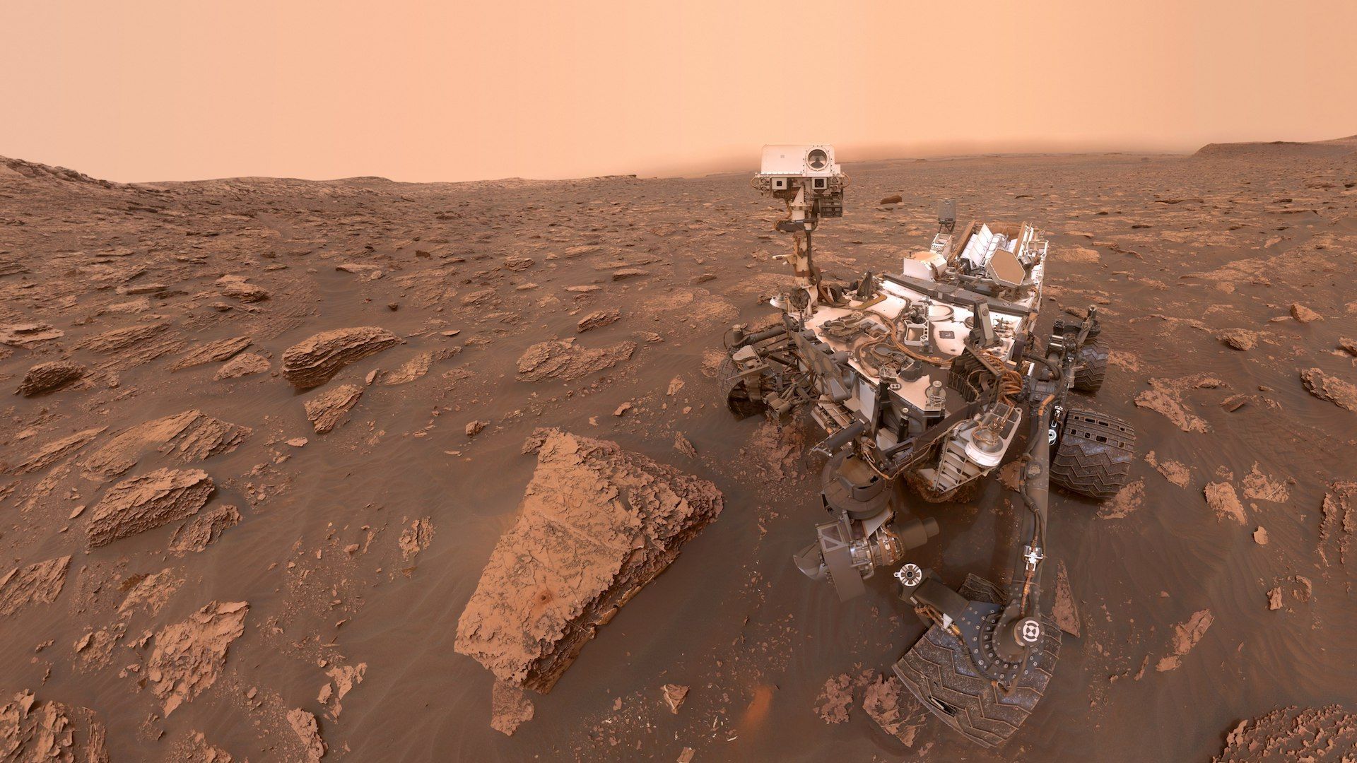 Self-portrait of the Mars Curiosity rover in the middle of a dust storm affecting Mars on June 15, 2018.