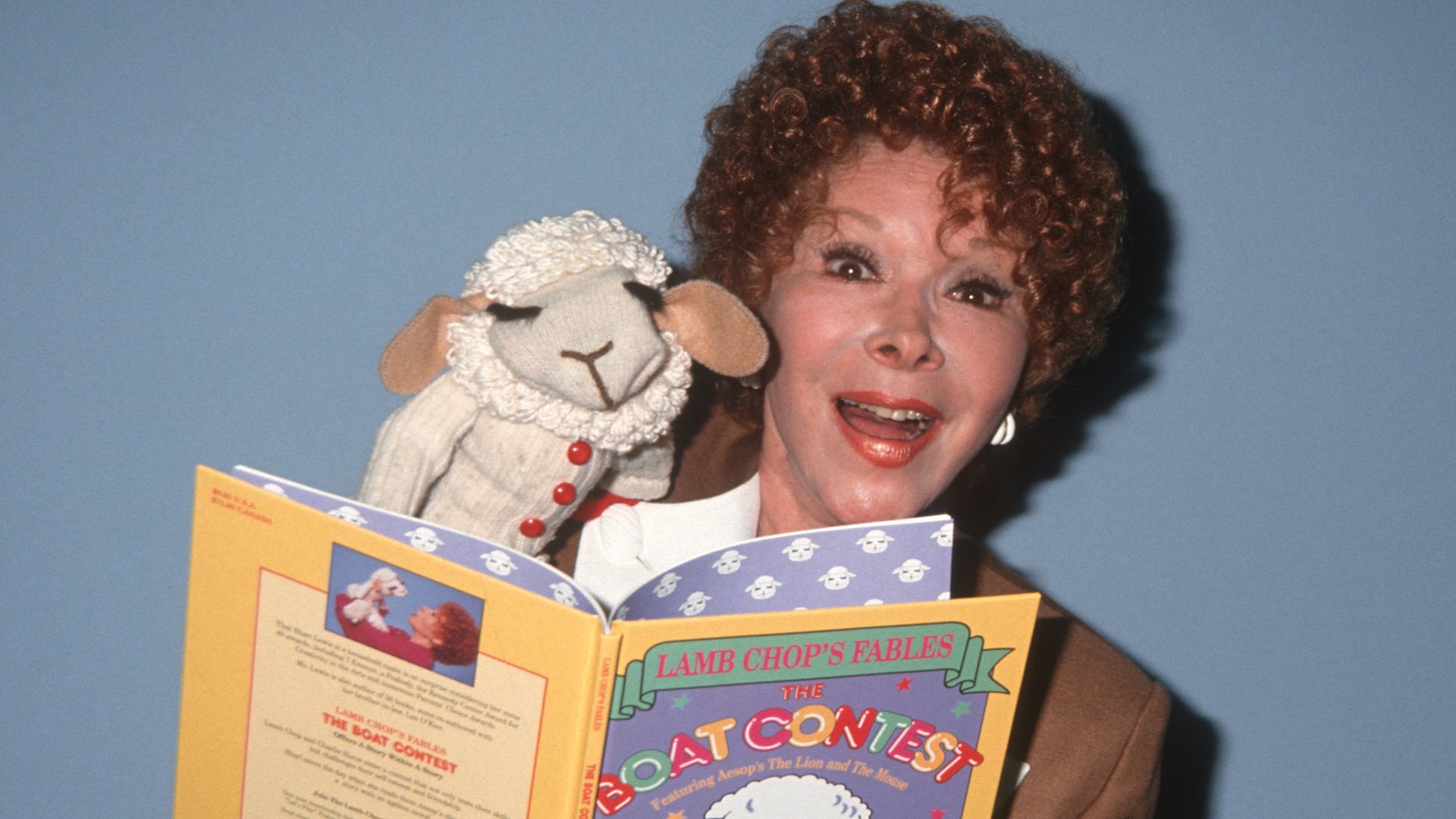 Shari Lewis with her hand puppet Lamb Chop.