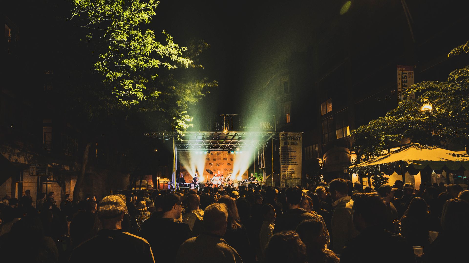 Crowd watching concert at 2023 Mayfest 